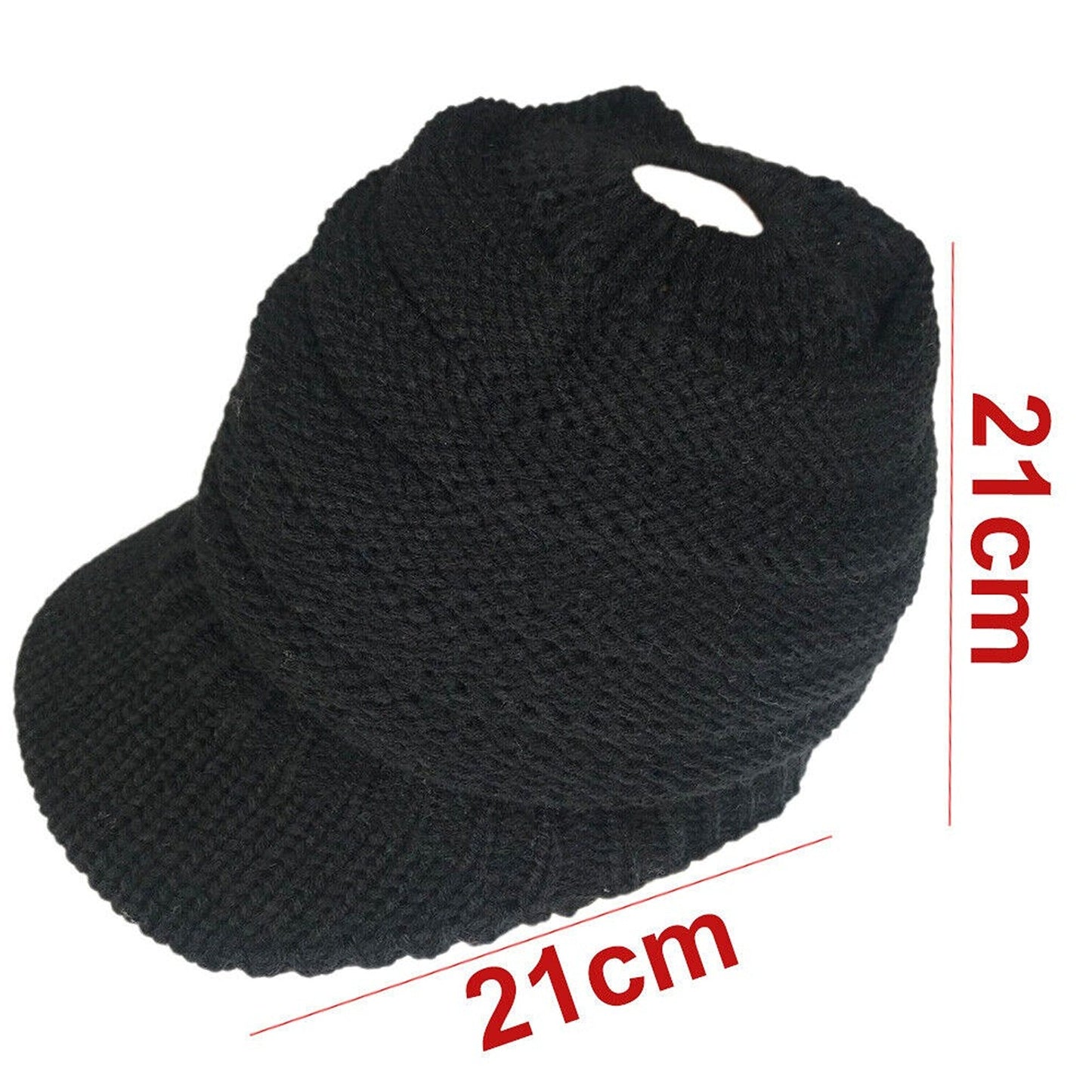 Women’s Winter Ponytail Beanie Cable Knit High Bun Hat Stretch