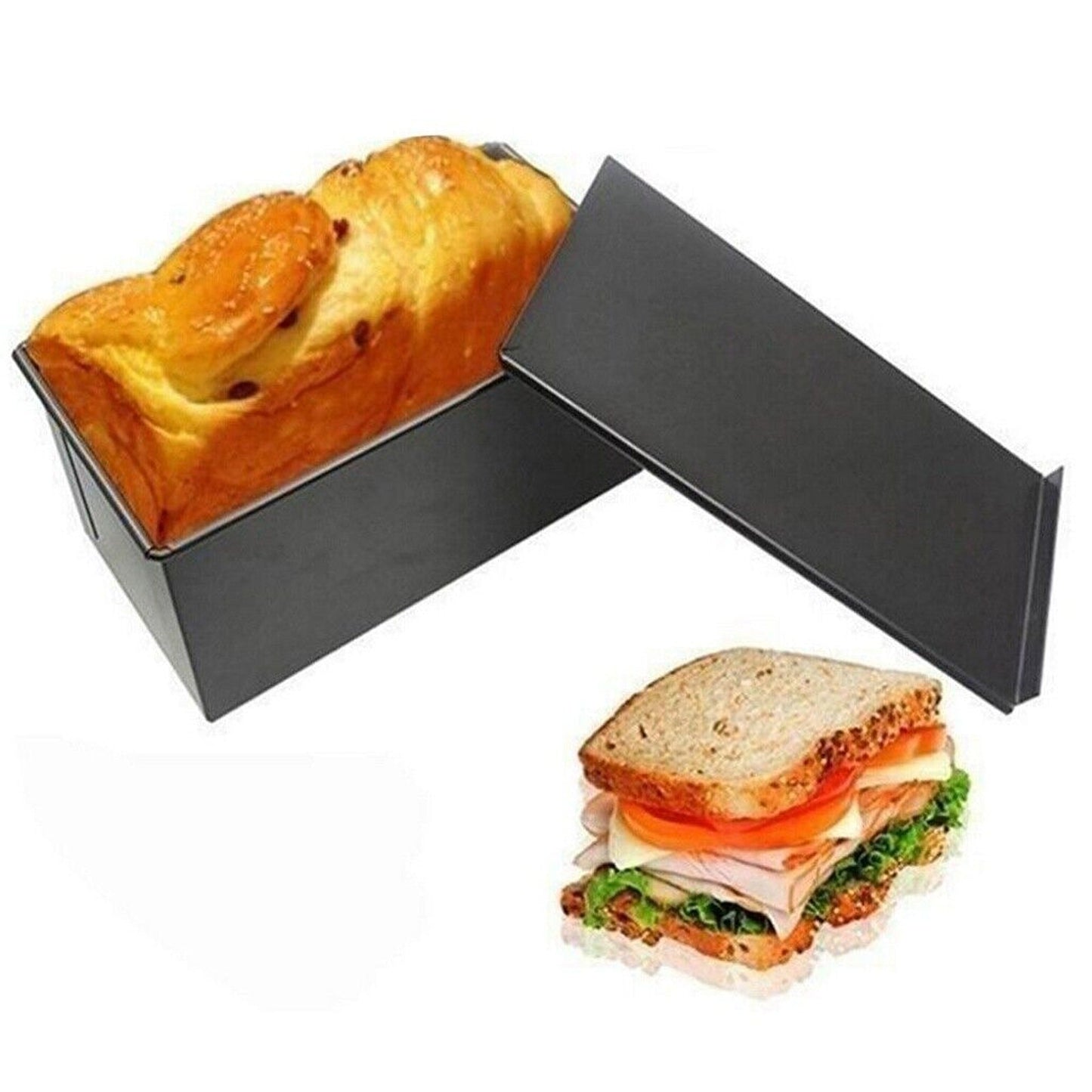 Loaf Bread Baking Mould with Lid Non Stick Toast Box