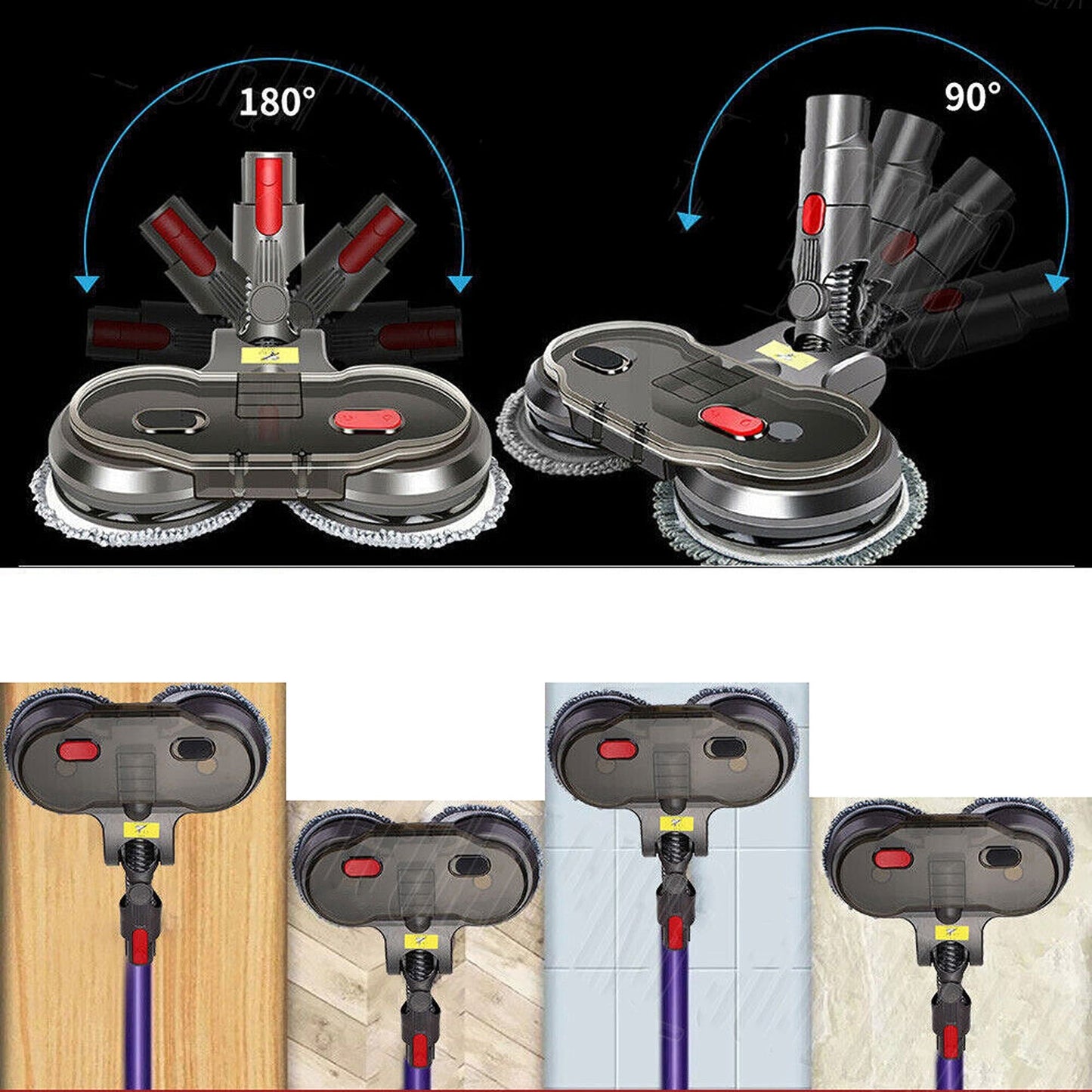 Cordless Motorised Mop Attachment for Dyson Vacuum Cleaners V7 V8 V10 V11 Wet Dry