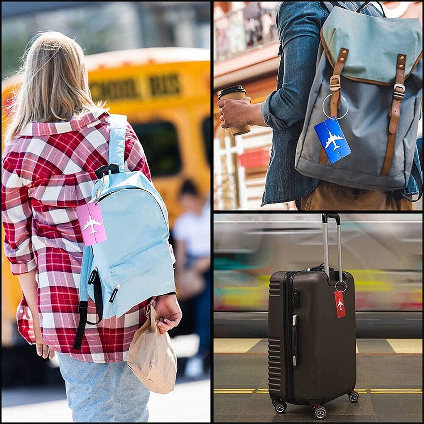 Travel ID Tag for Luggage Aluminum Suitcase Address Label