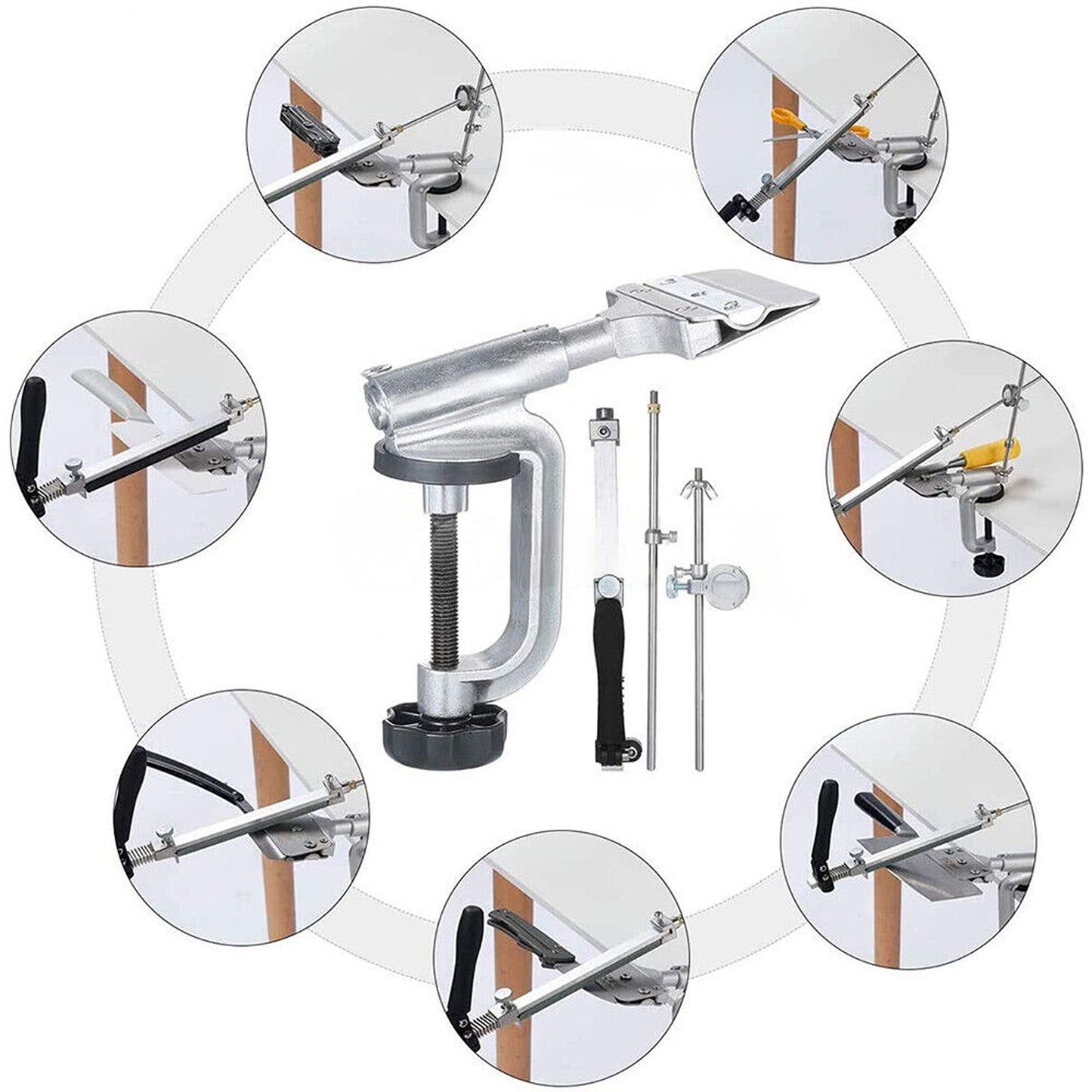 Fixed-Angle Kitchen Knife Sharpener Professional Sharpening System 4 Stones