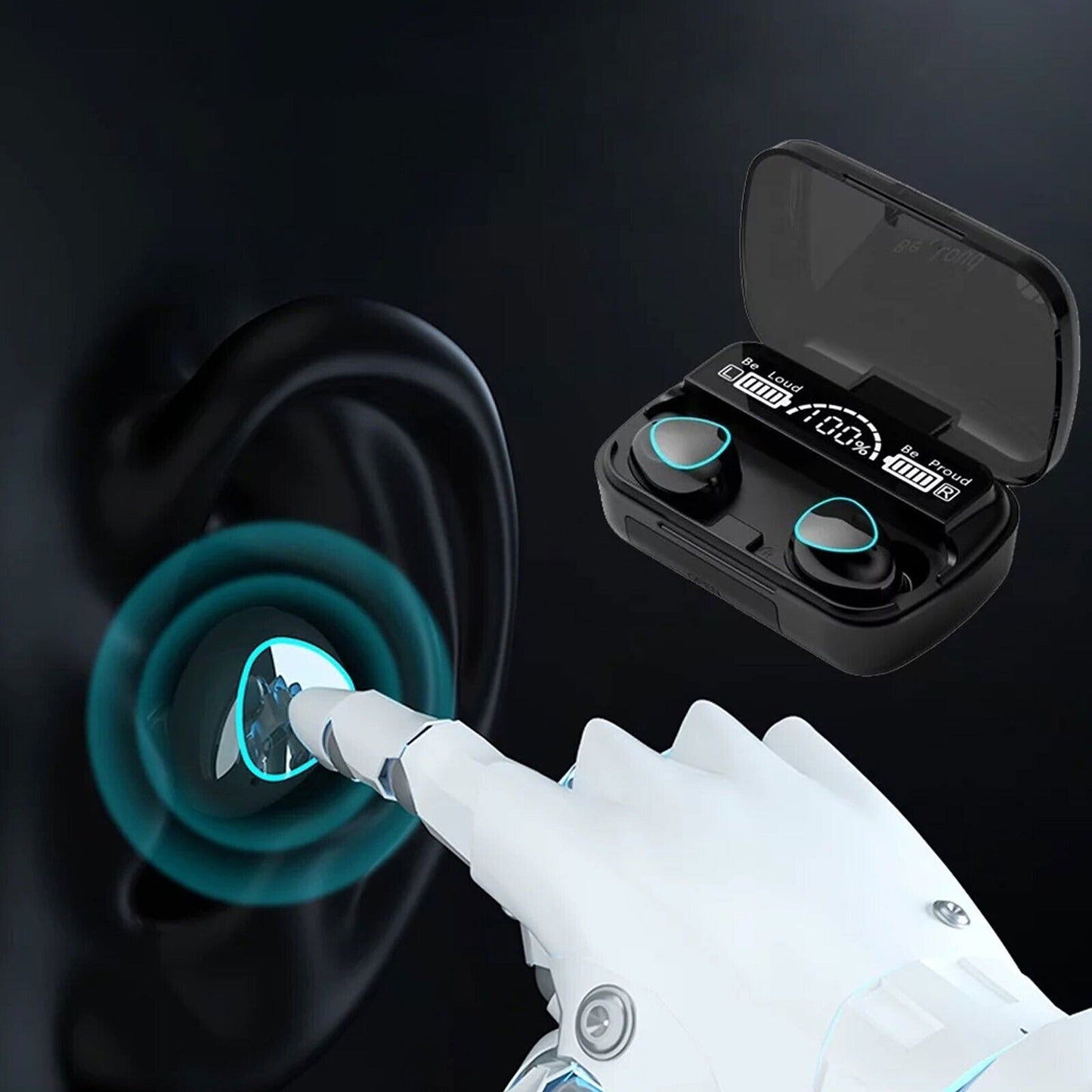 Bluetooth 5.1 Waterproof Wireless Earbuds with LED Display