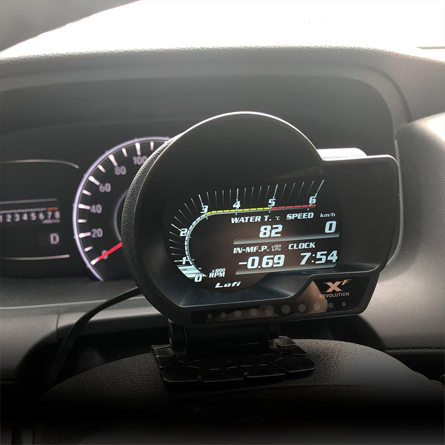 Lufi XF2 Multi-Functional OBD2 Gauge with Boost Water Oil Temp and Scanner