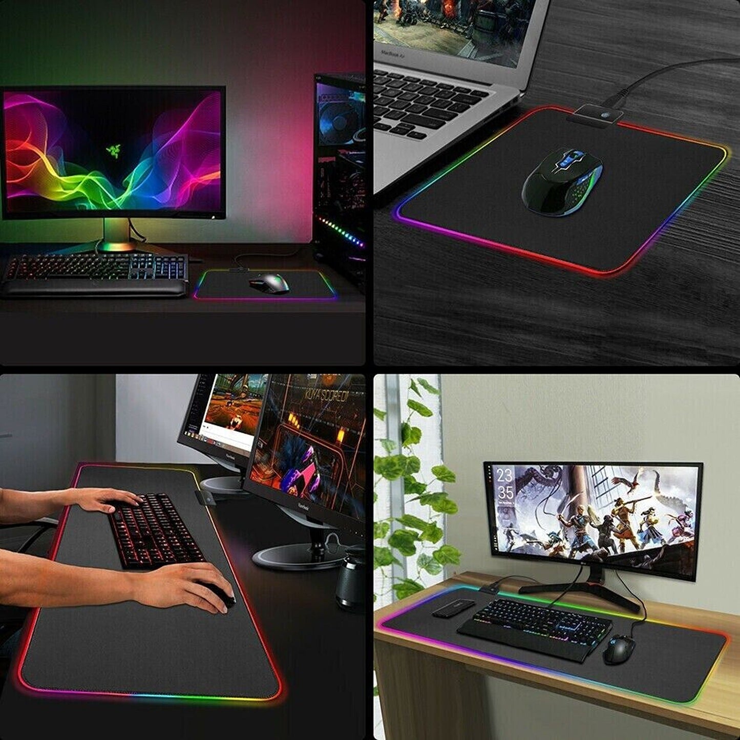 Extended Ultra Thick LED Gaming Mouse Pad Waterproof Rubber Anti-Slip Mat