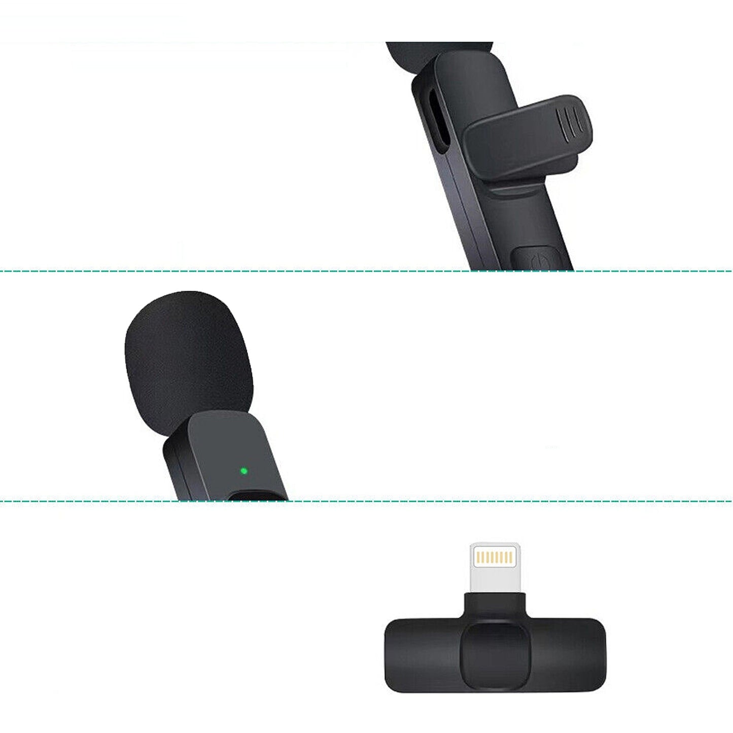 Wireless Lavalier Microphone for iPhone Apple Phone iPad Vlog Live Stream