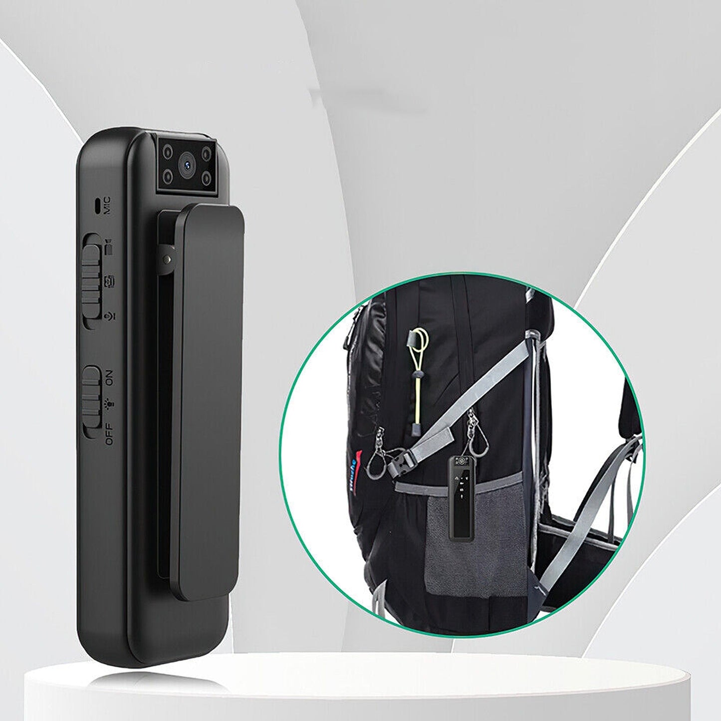 180 Degree Rotatable Mini Clip Camera with HD Night Vision 1080P