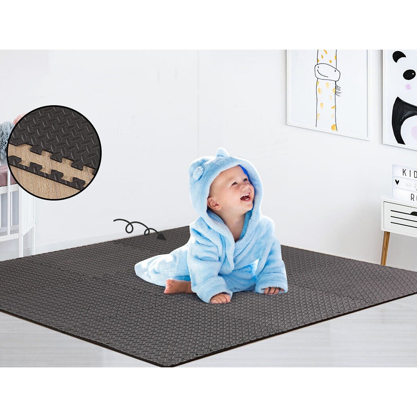 12pcs Heavy Duty EVA Foam Mat Interlocking Gym Floor Mats