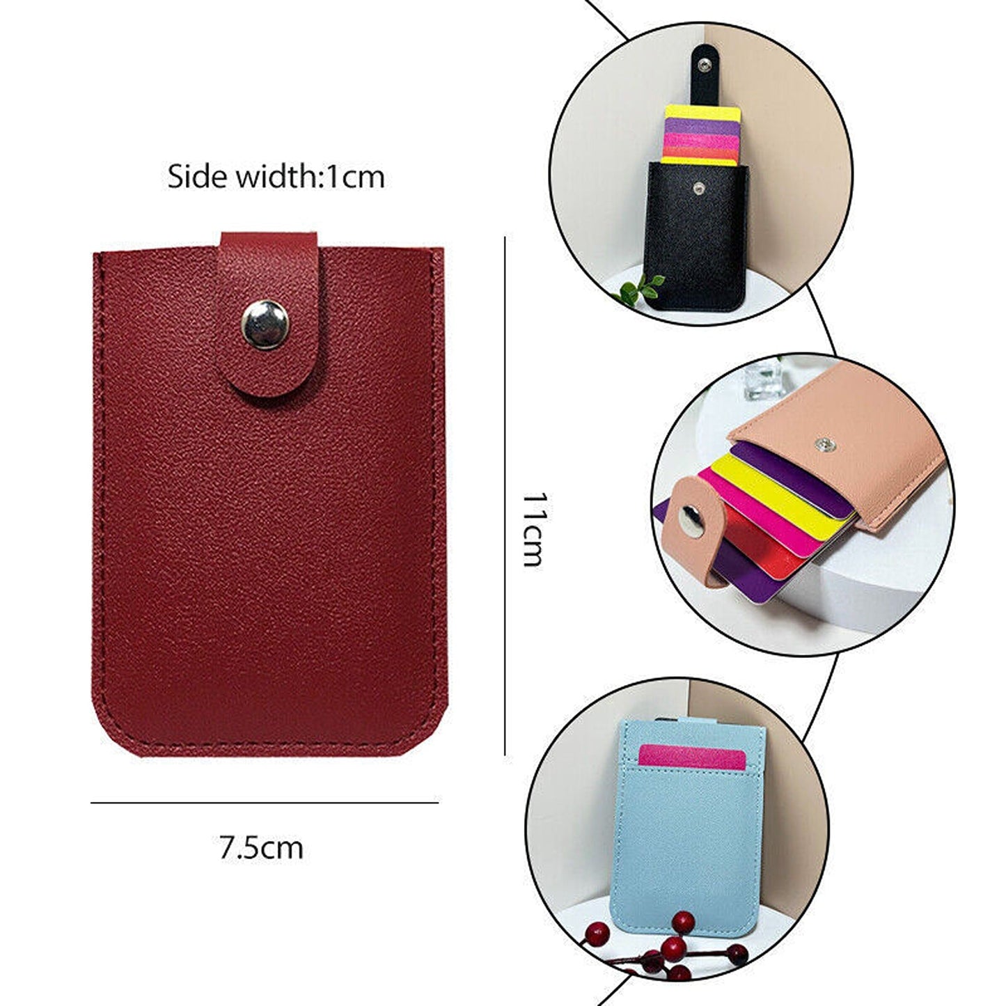 Pull-Out Business Card Holder Leather ID and Credit Card Bag
