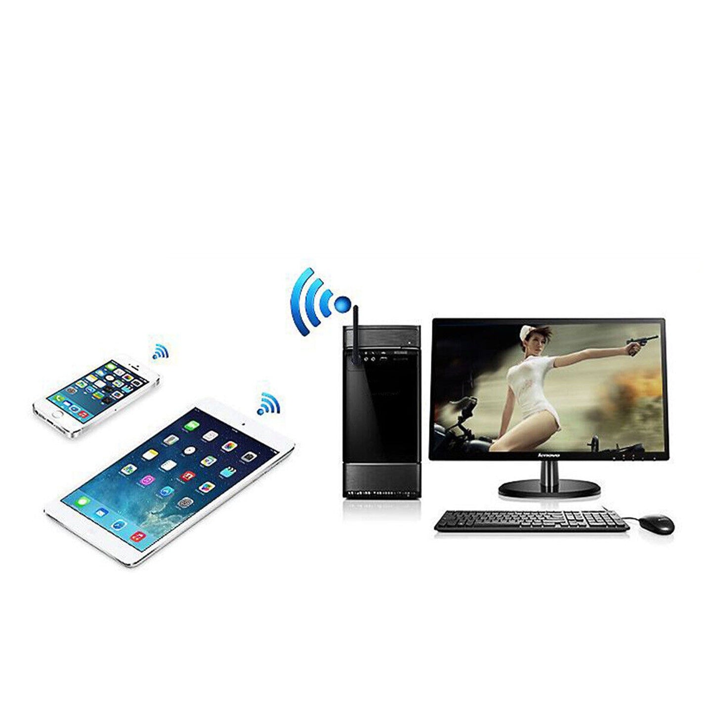 150Mbps Antenna PC WiFi USB Adapter Wireless Network Card