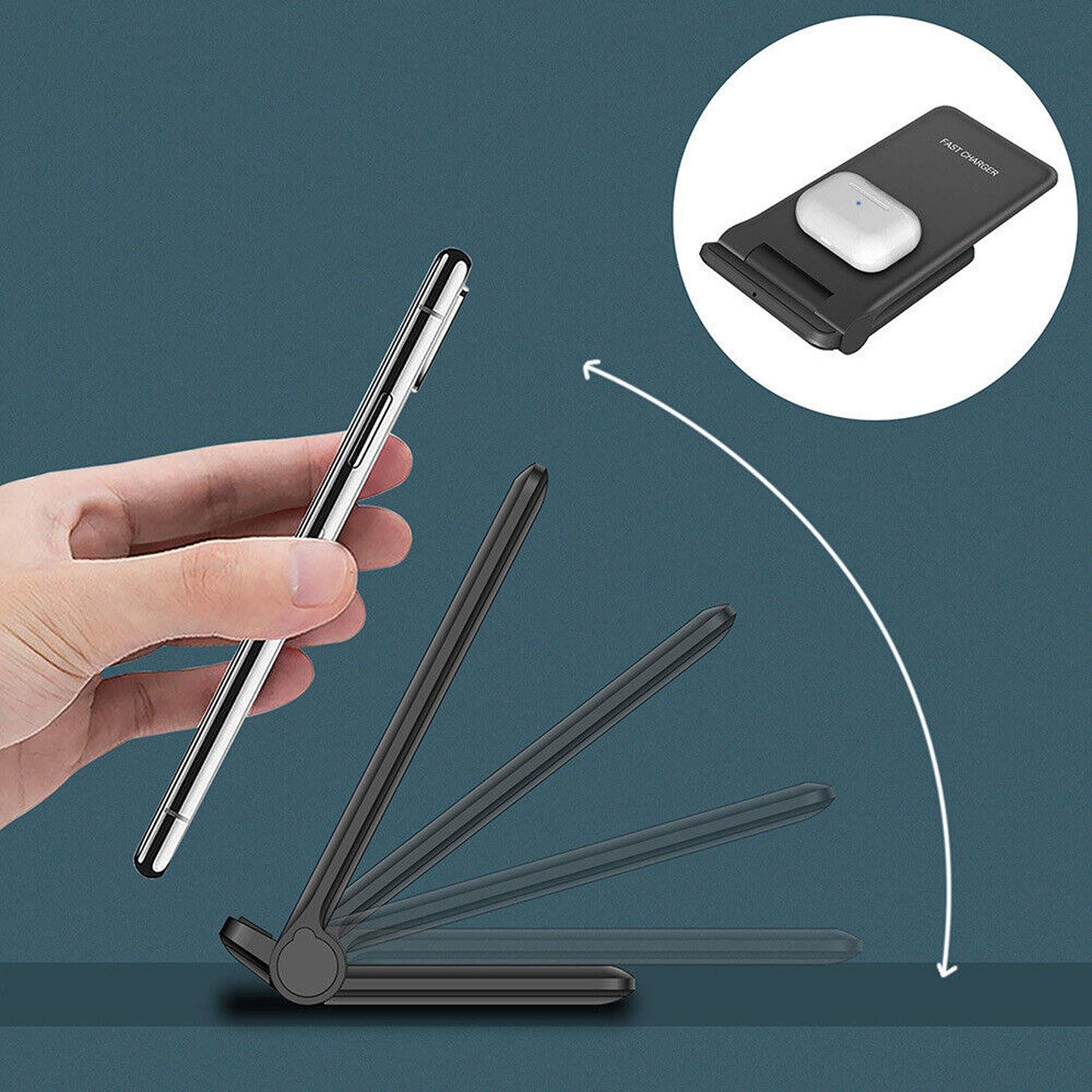 30W Fast Wireless Charger Stand Compatible with iPhone and Samsung Devices