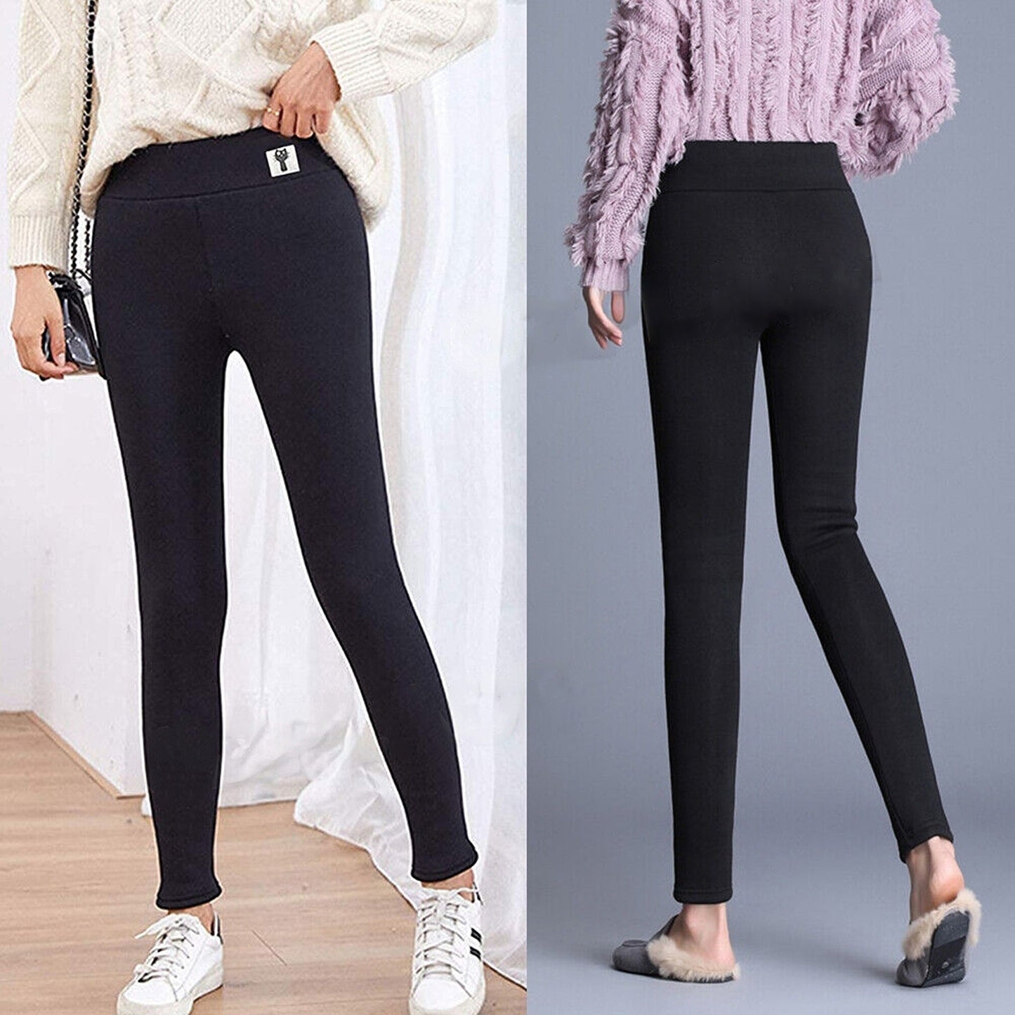 Thermal Fleece Leggings for Women Winter Thick Warm Stretchy Pants