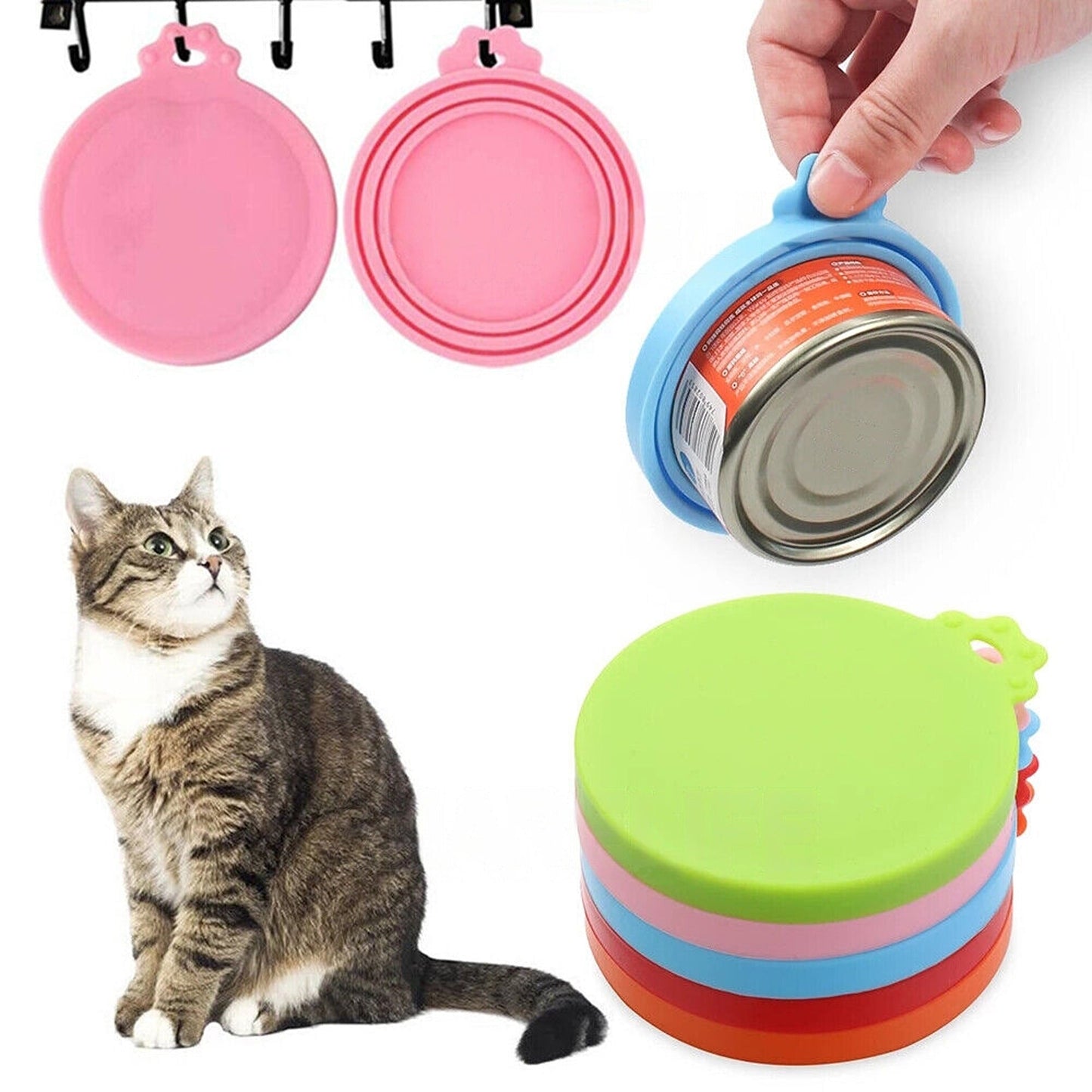6pcs Silicone Pet Food Can Lid Dog Cat Tin Reusable Storage Cap