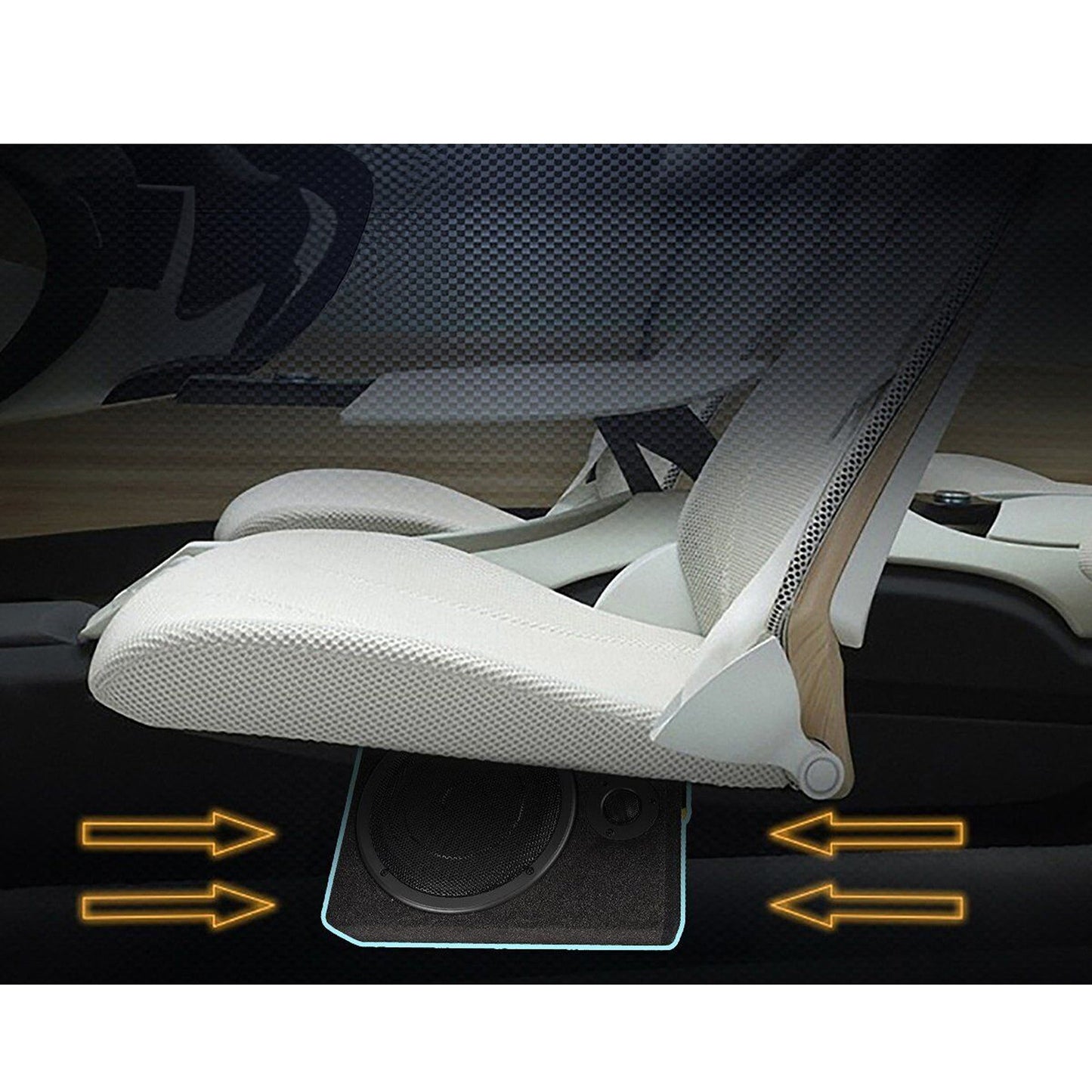 Under-Seat Subwoofer with Built-In Amplifier for Enhanced Car Audio
