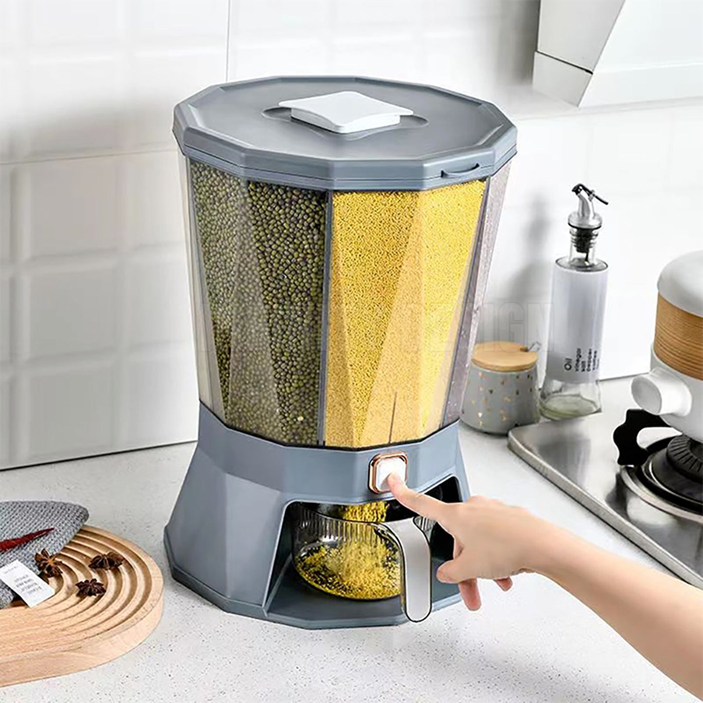 Kitchen Dry Food Dispenser Auto Grain Case for Rice and Cereal