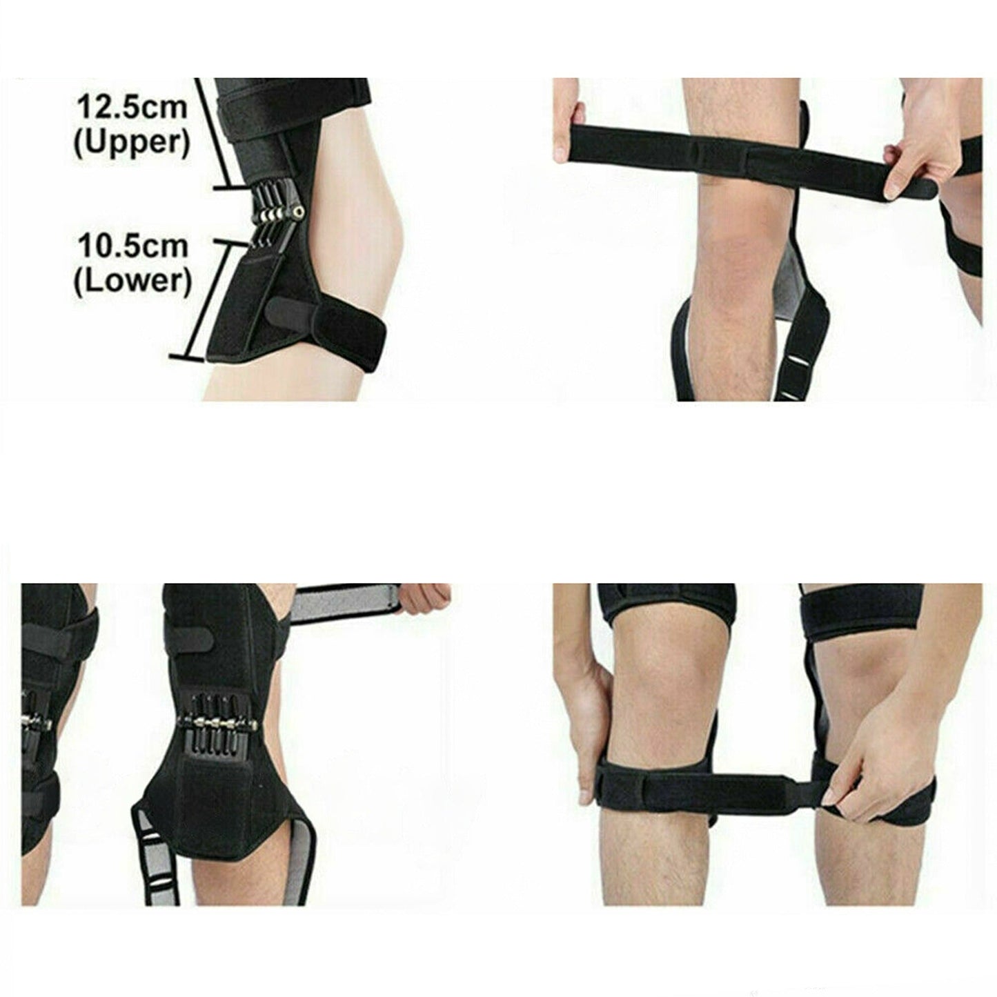 1Pair Rebound Power Knee Stabilizer Pads Joint Support Spring Brace