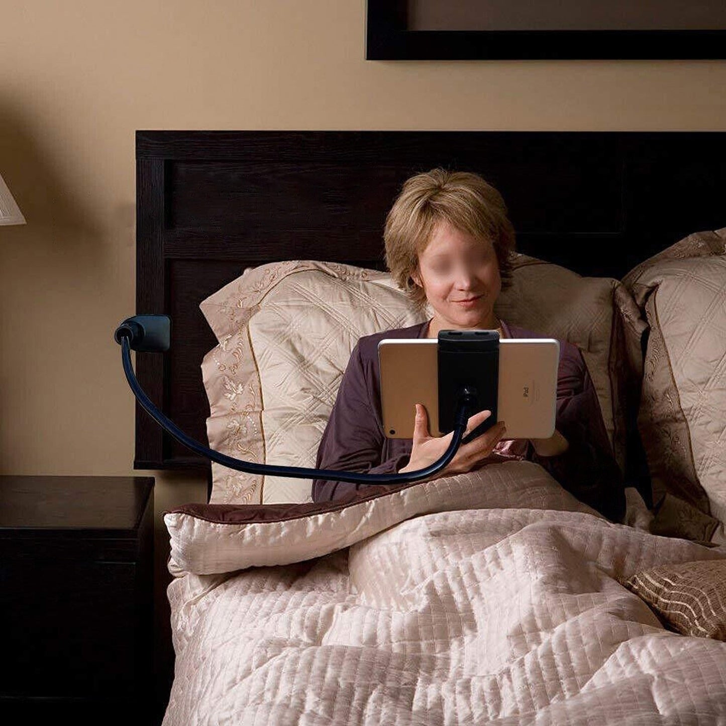 360-Degree Rotating Bed Desk Mount Stand Holder for Tablets and Phones
