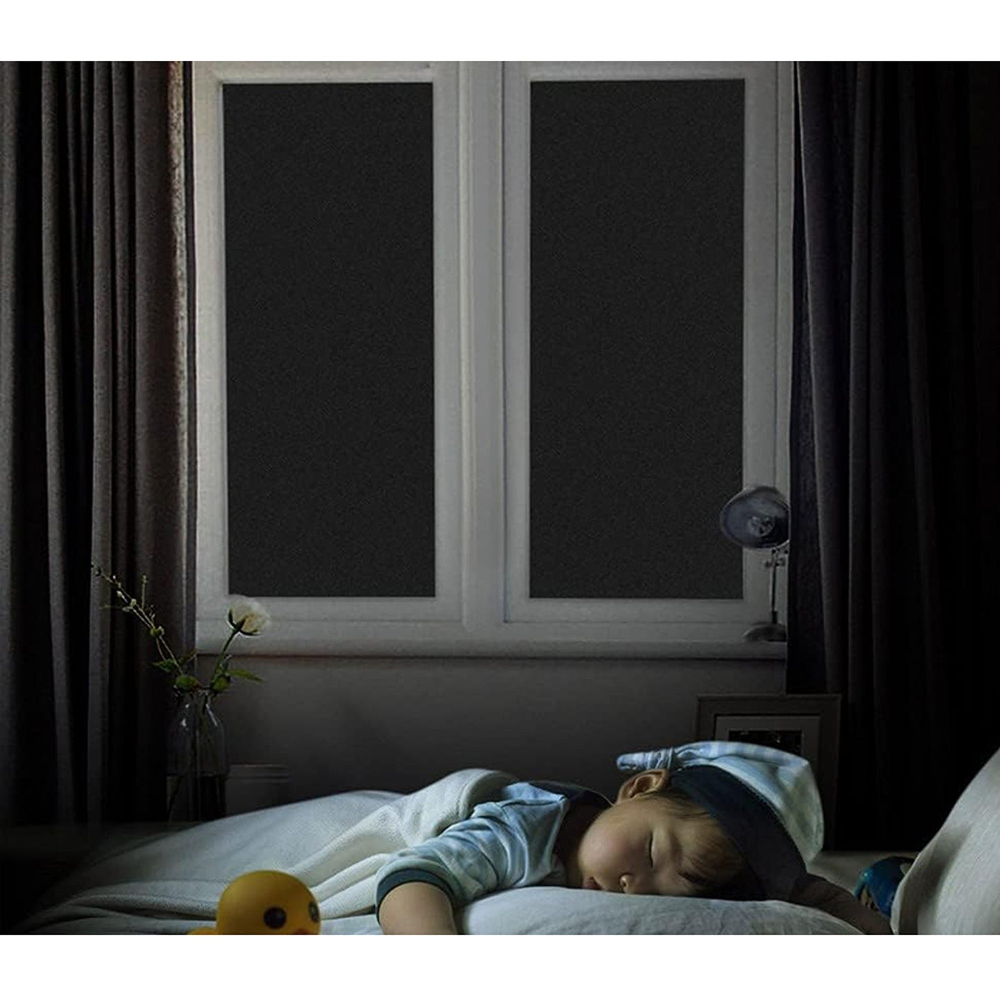 Blackout Static Cling Window Glass Film UV Sun Block Privacy Protection
