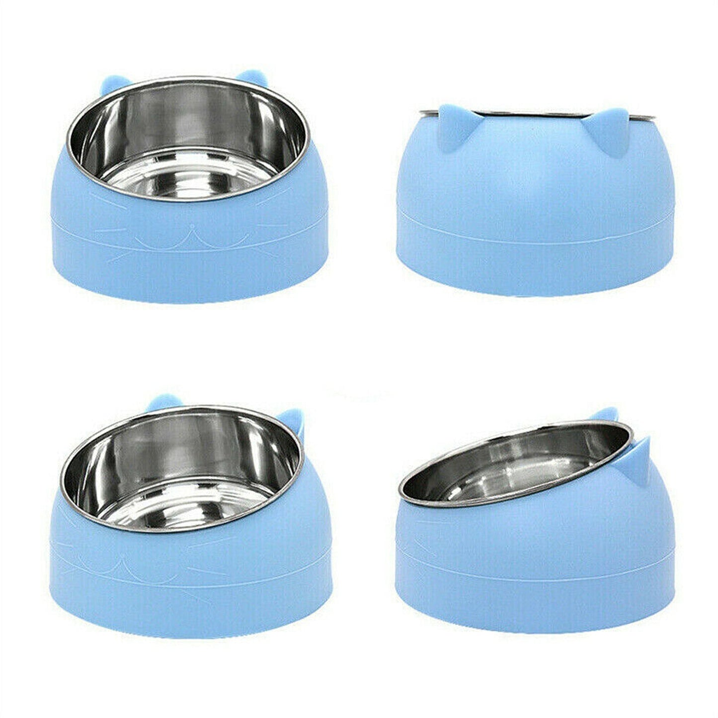2pcs Elevated Dog Bowl Stand with Tilted Food Water Feeder