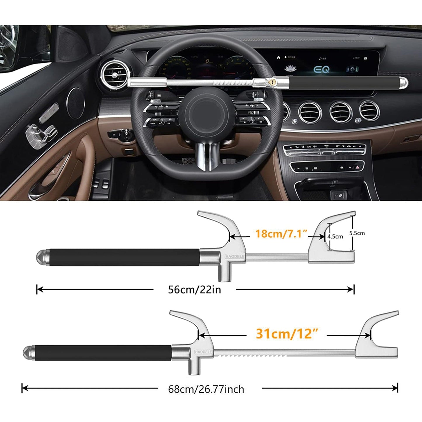 Anti-Theft Lock Universal Steering Wheel Clamp Security