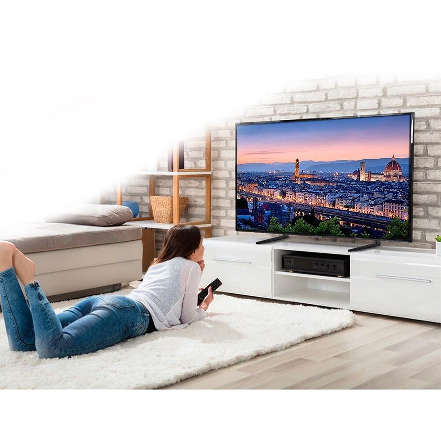 Universal TV Stand with Adjustable Legs for Desktop Base Fit 32-70 Inch Screens