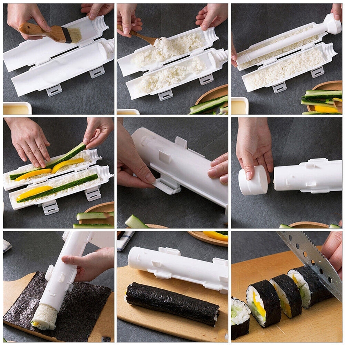 DIY Sushi Roll Maker Bazooka Meat Vegetable Rice Mold Tube