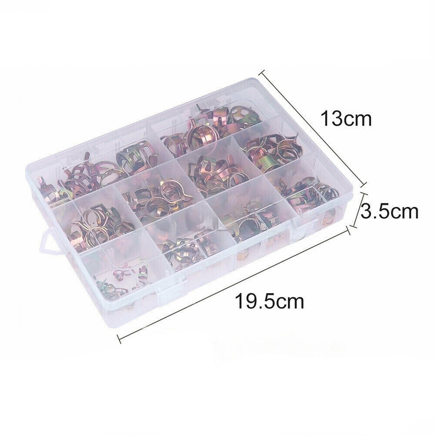 100pcs Adjustable Worm Gear Stainless Hose Clamps Steel Spring Clip 6-22mm