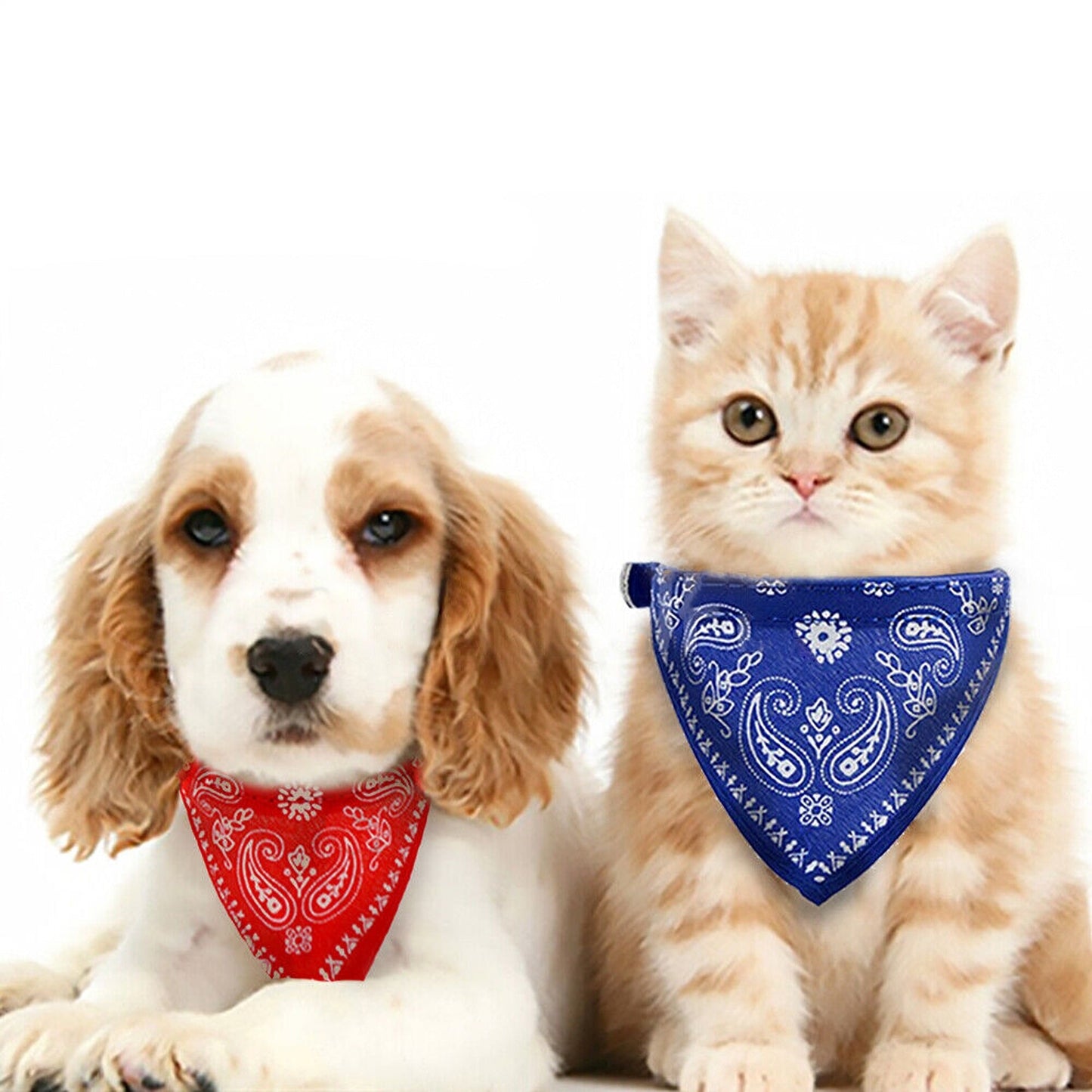 Cute Bandana Collar for Pets Adjustable Leather Neck Scarf