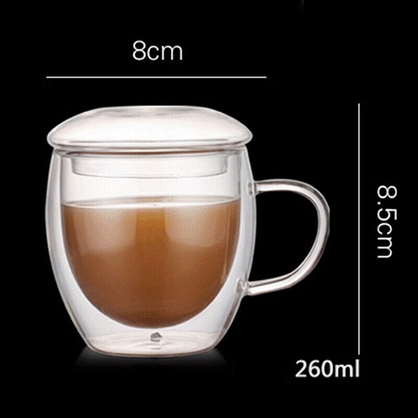 Double Layer Insulated Glass Coffee Mug for Espresso Wine and Beer