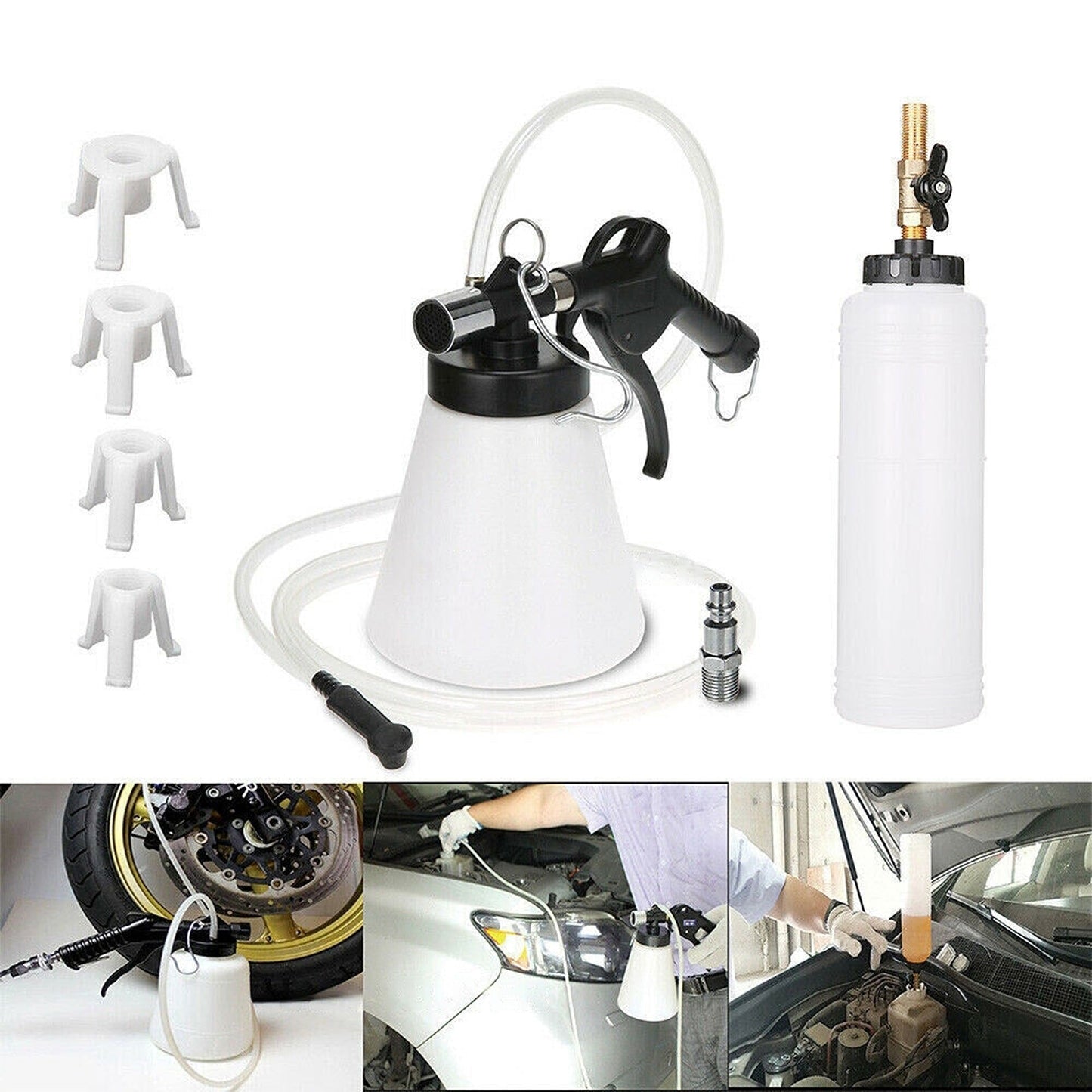Air Brake Bleeder Vacuum Clutch Fluid Fill Adapter Bleeding Extractor Kit