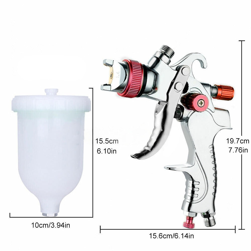HVLP Spray Paint Gun Kit Gravity Feed Air with 3 Tips