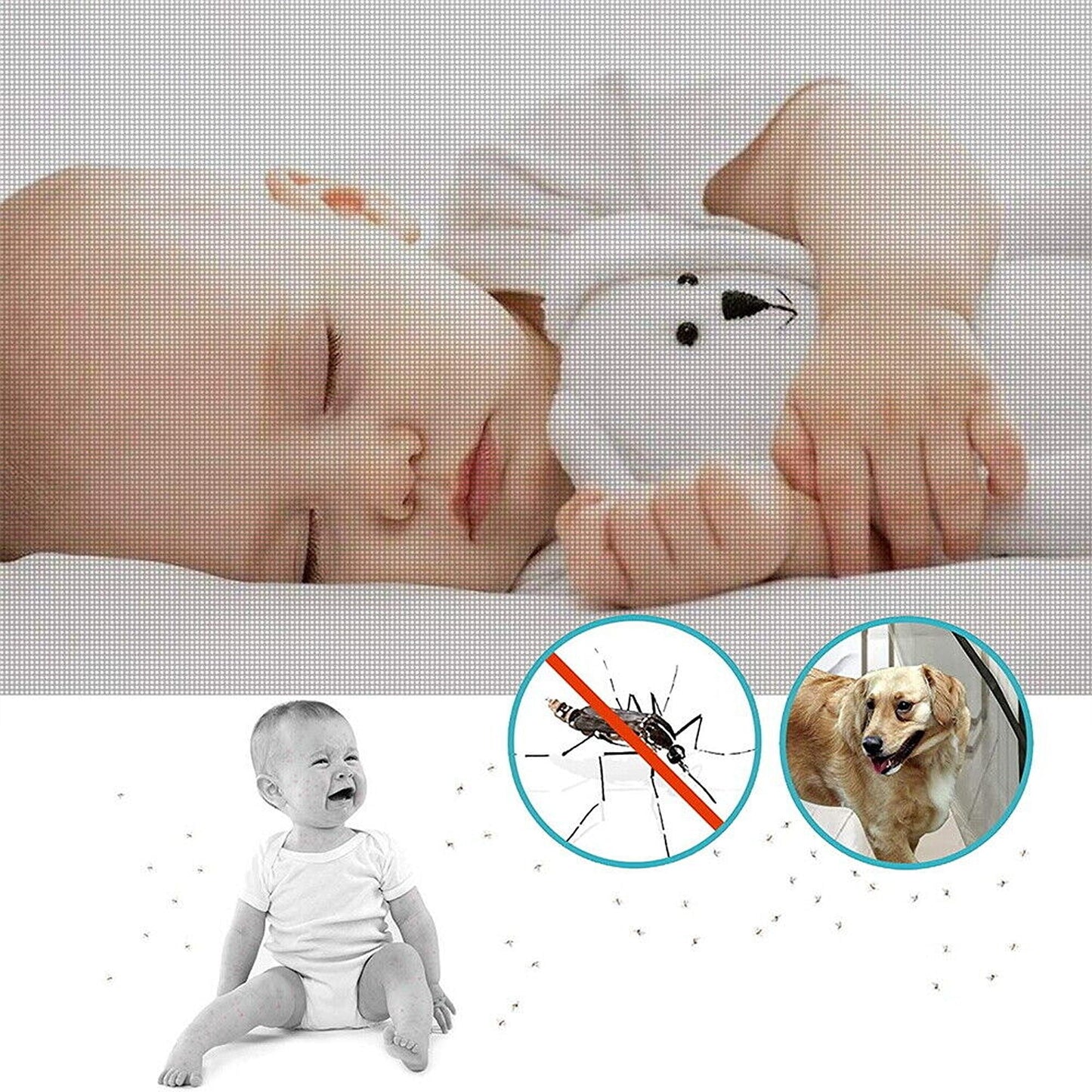 Hands-Free Instant Magnetic Mesh Screen Door for Pets and Bugs 2 Pack