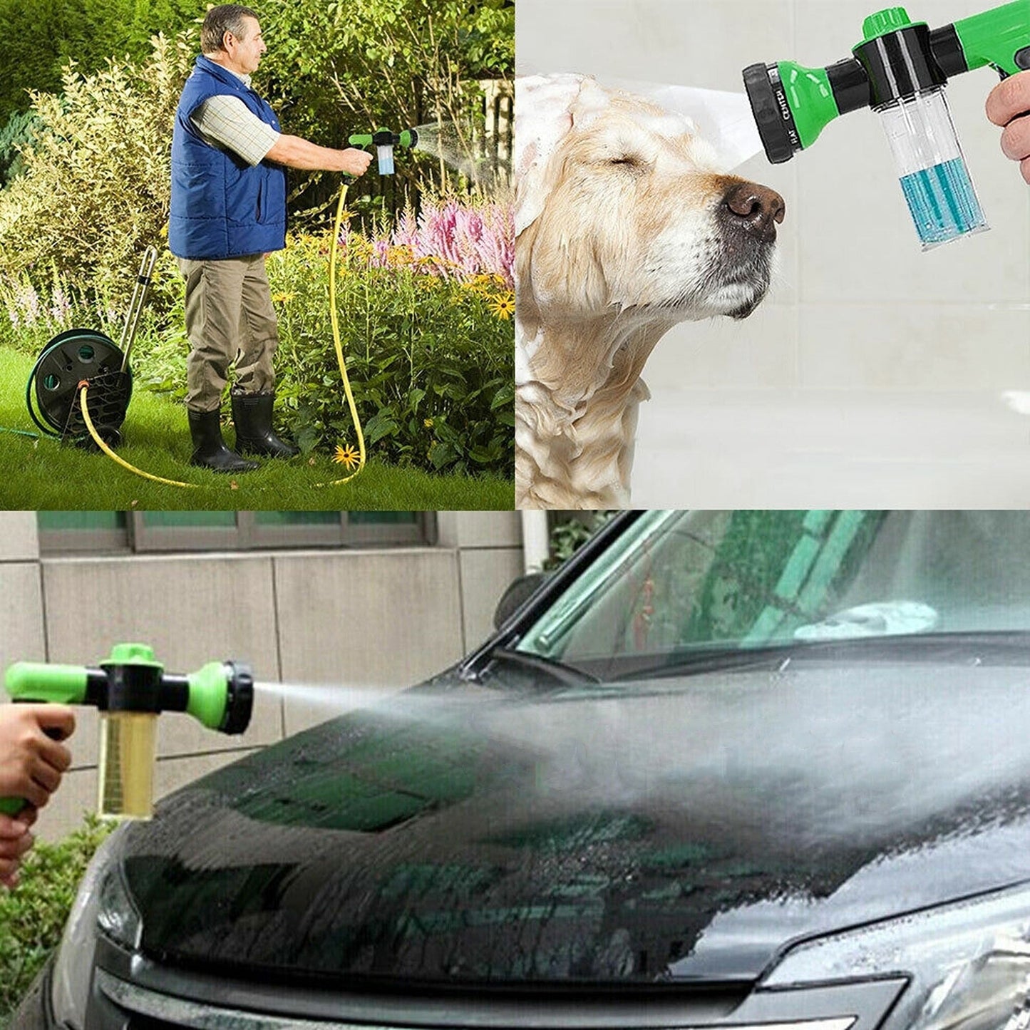 Car Wash High-Pressure Sprayer Nozzle Hose Gun with Water Foam Soap