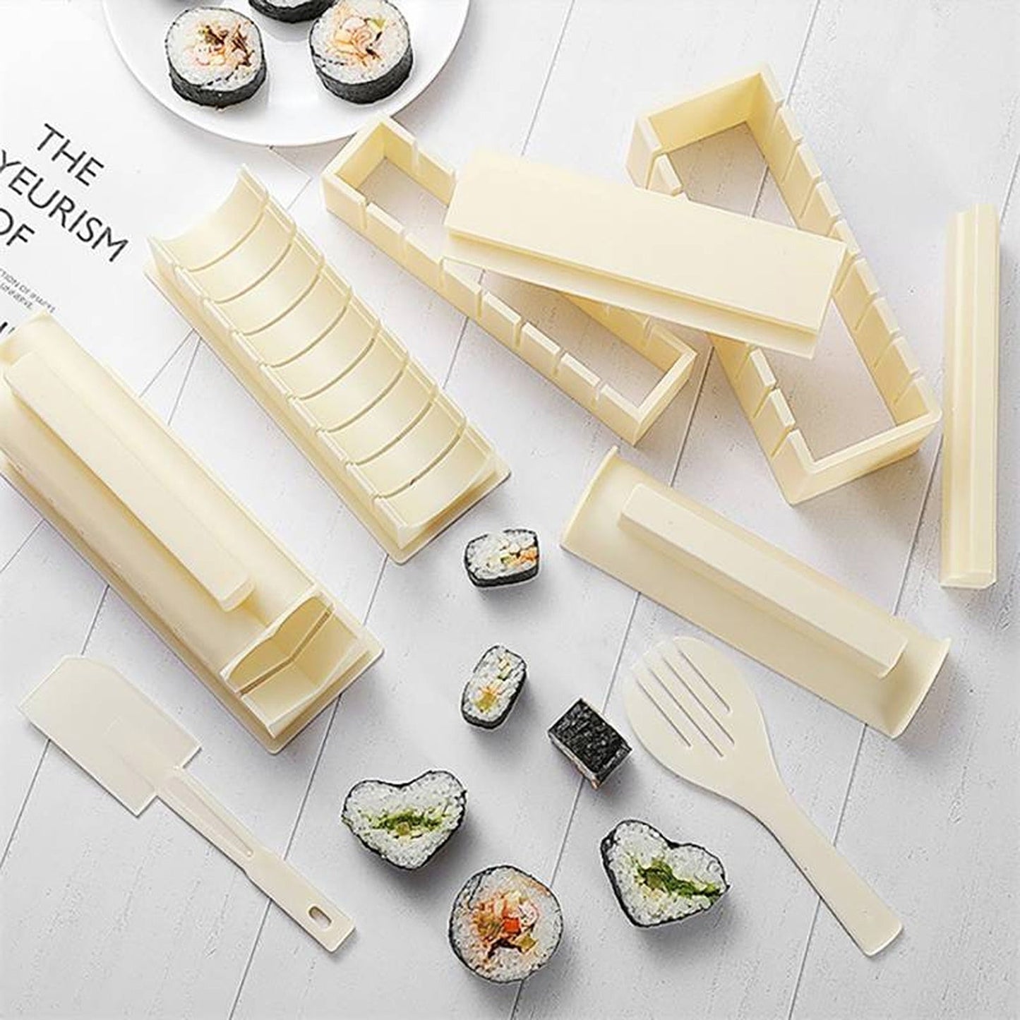 DIY Sushi Making Kit with Rice Roller Mold for Beginners Kitchen Set