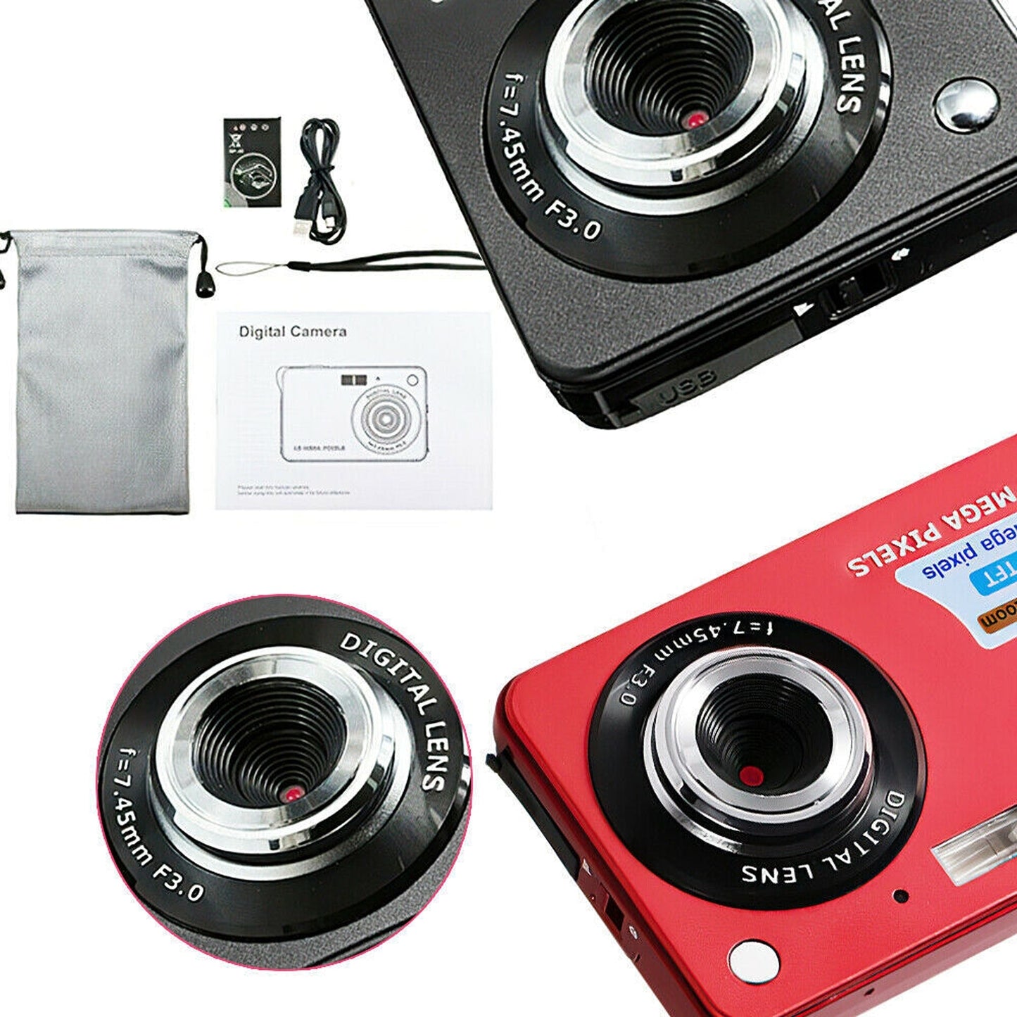 Digital Vlogging Camera with 2.7in TFT LCD Screen 18MP 8x Zoom