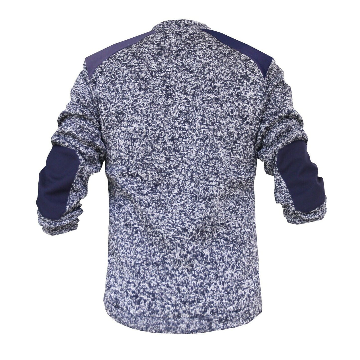 Navy Panel Zip Marble Body Work Jumper with Chest Pocket