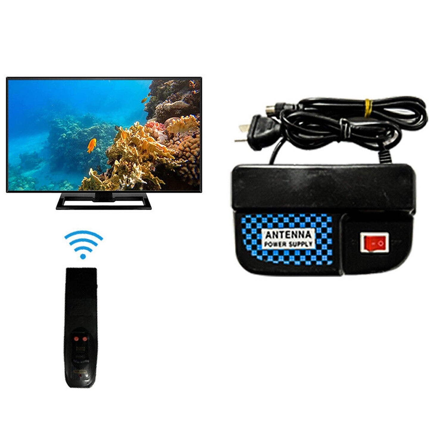 Outdoor Rotating Digital TV Antenna with UHF VHF Amplifier for Enhanced Signal