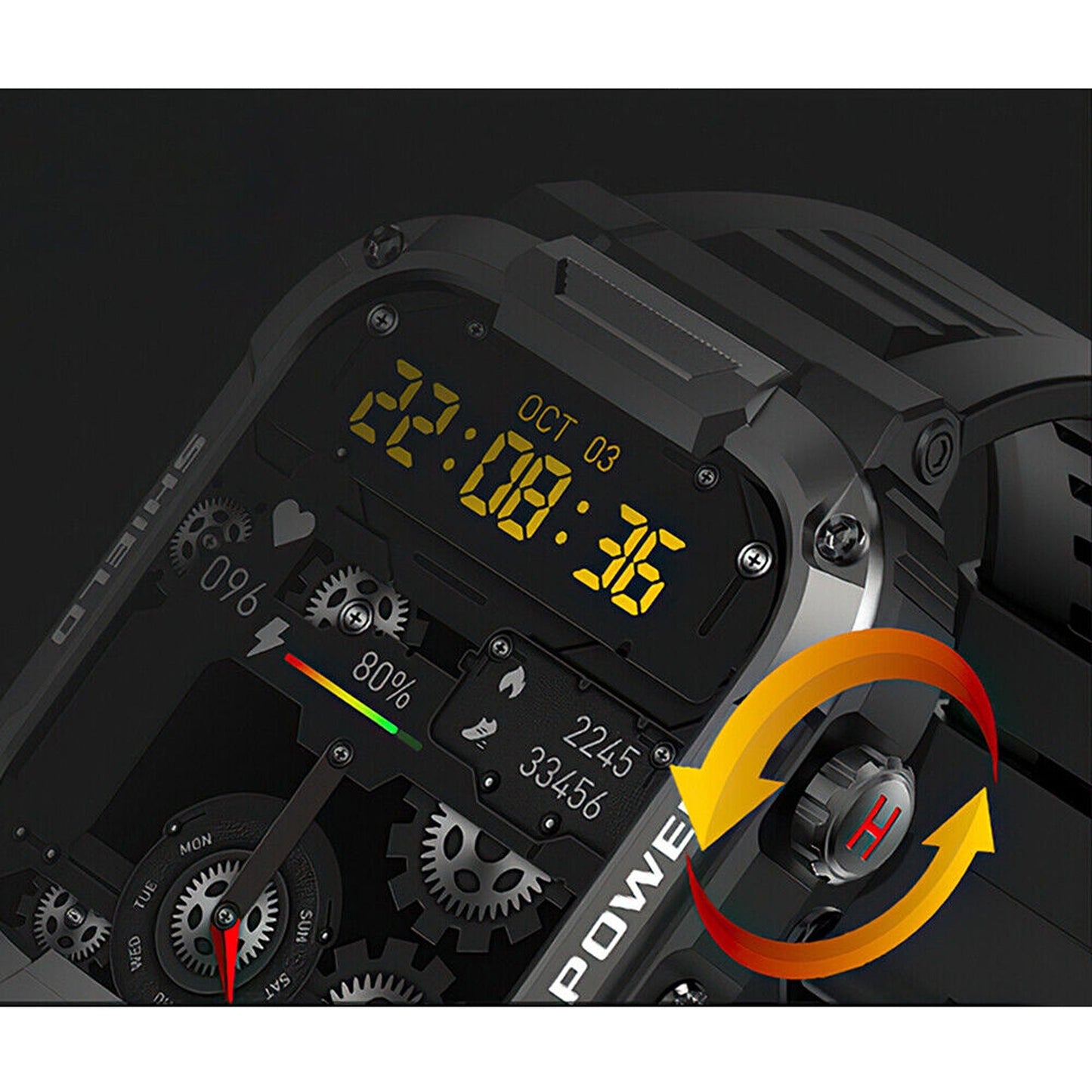 Rugged Smart Watch for Outdoor Sports Fitness Tracker with Call Function