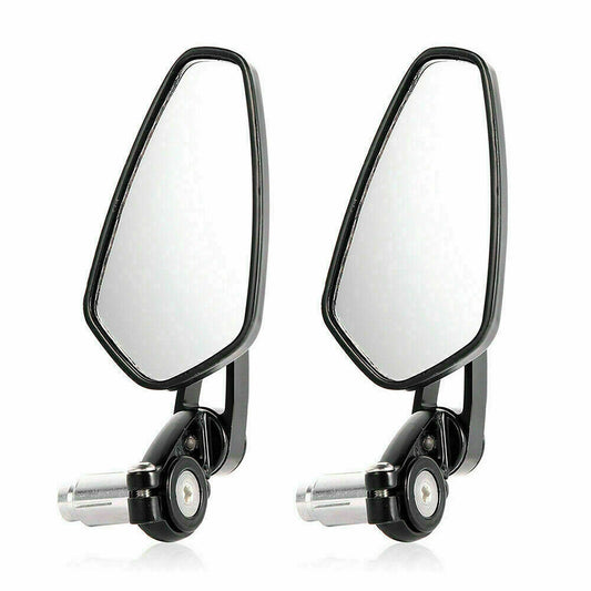 Cafe Racer Black Rear View Mirrors Universal Motorcycle Bike Bar End