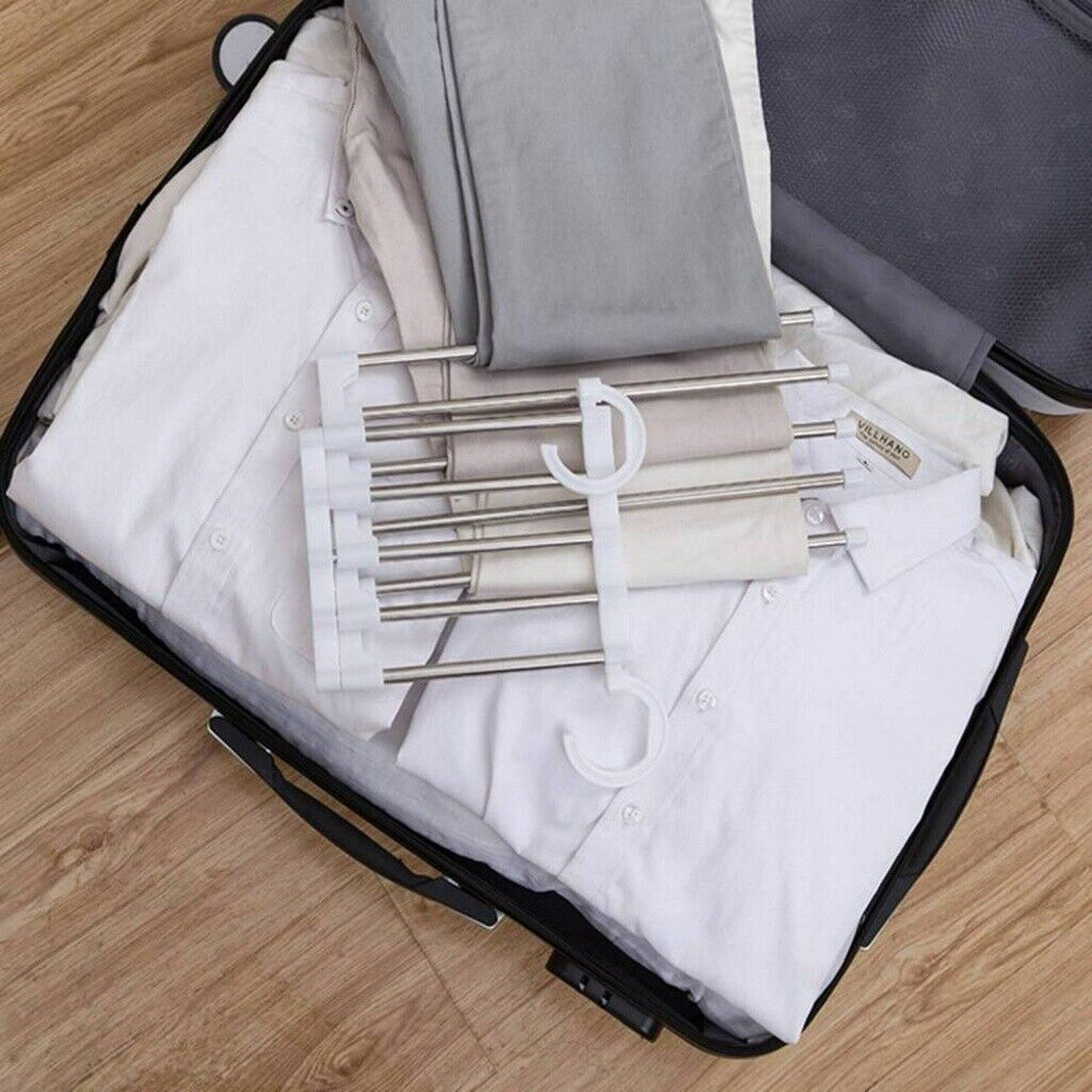4pcs Stainless-Steel Multi-functional Pants Rack Magic Wardrobe Hanger
