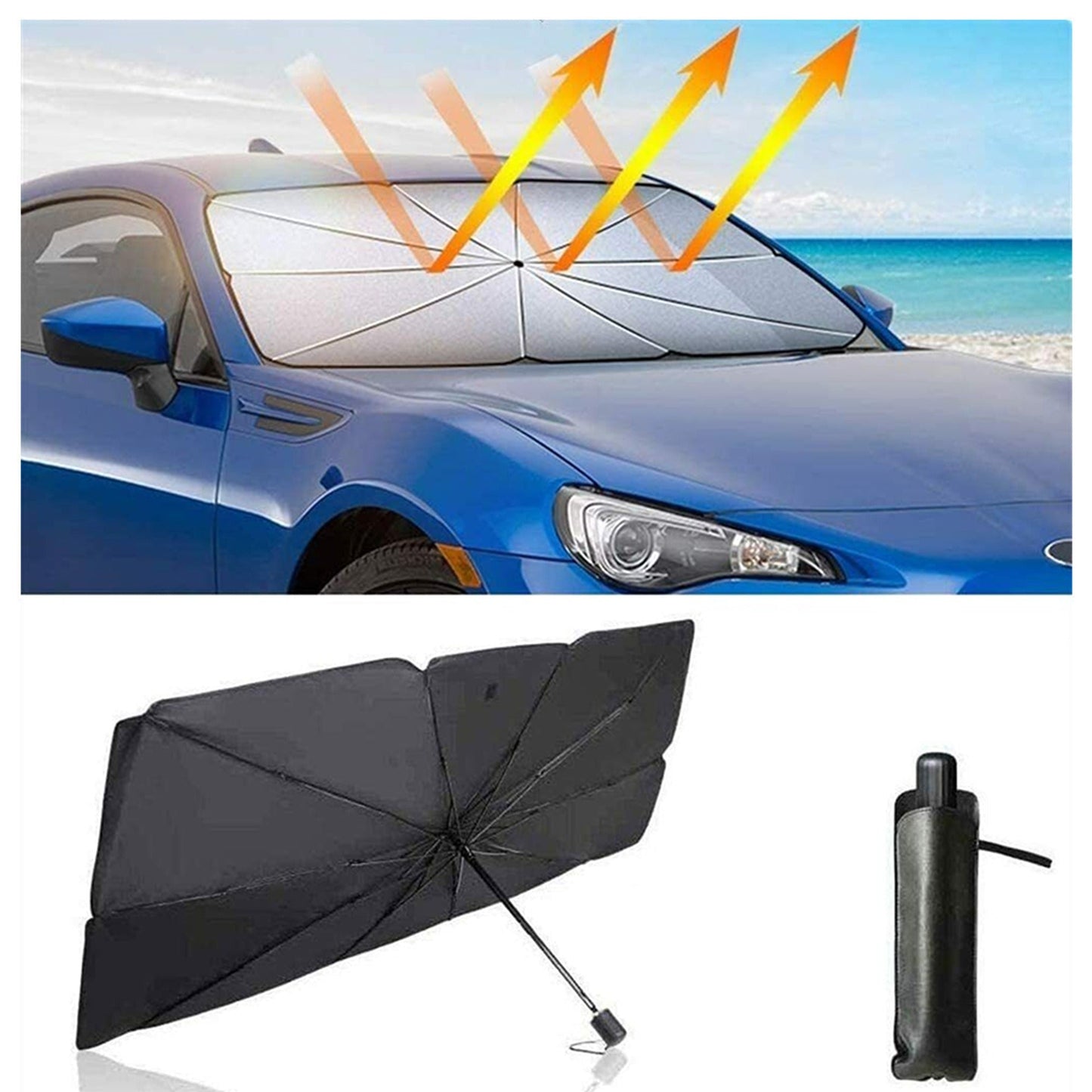 Foldable Car Sun Shade Front Window Umbrella Windshield Cover Visor