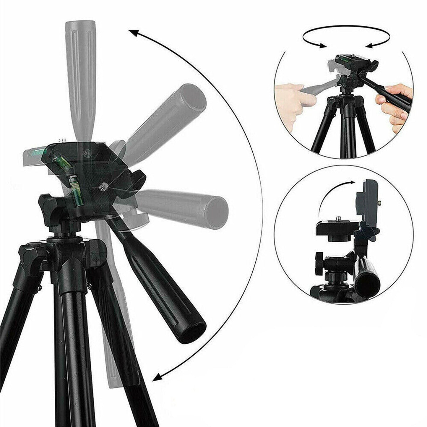 Adjustable Tripod Camera Stand for iPhone and Samsung with Mount Holder