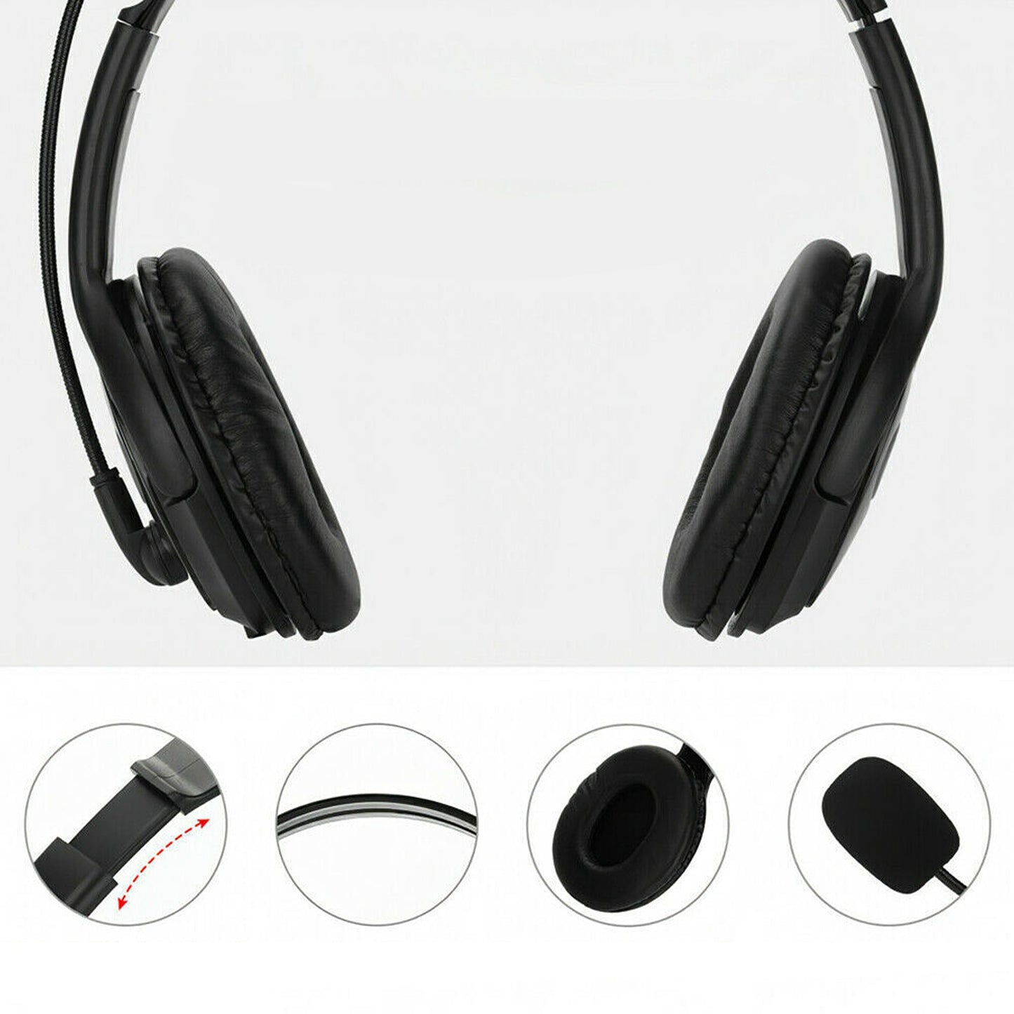 USB Wired Headset with Noise Cancelling Microphone for PC and Laptop