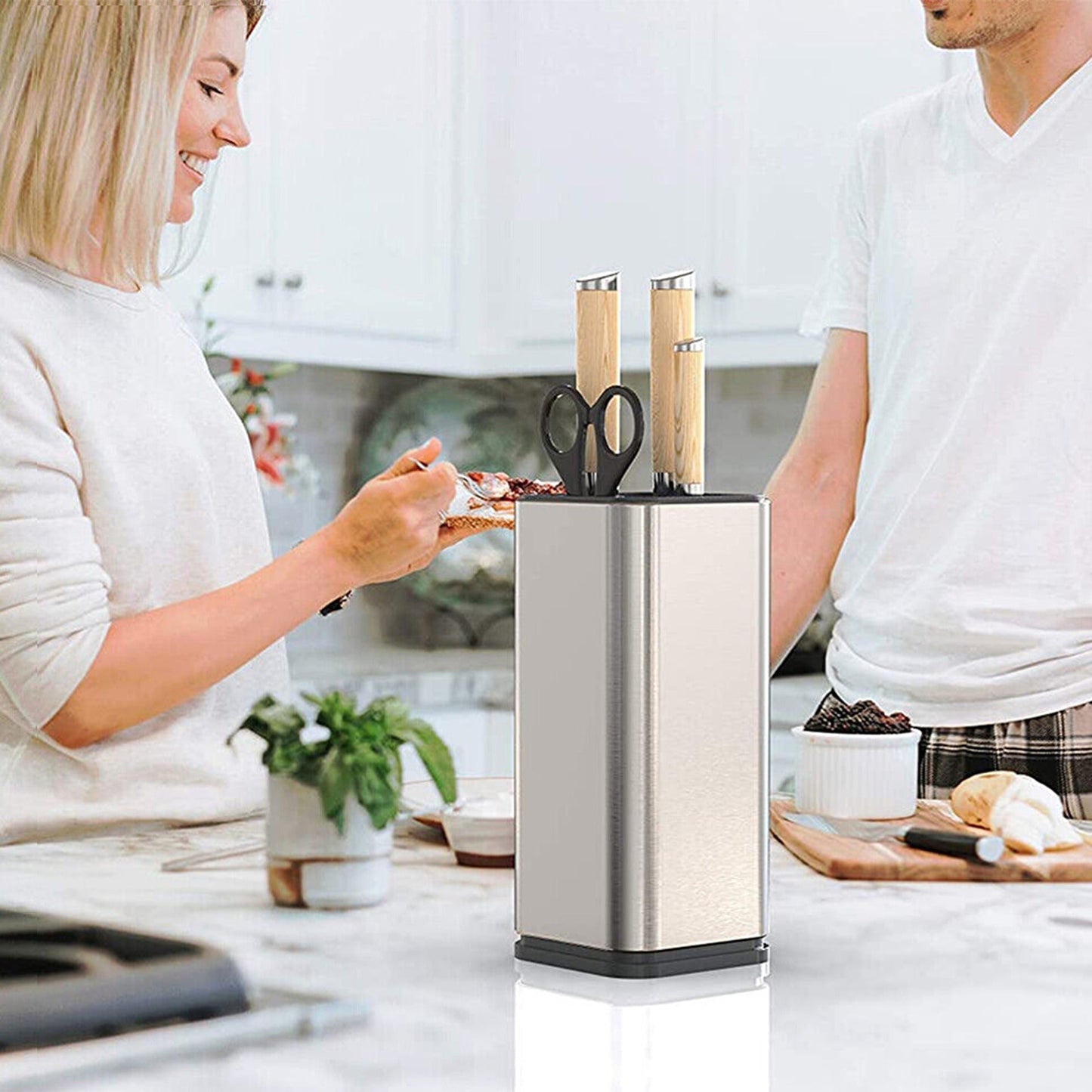 Stainless Steel Stand for Knife Storage Universal Block Organizer