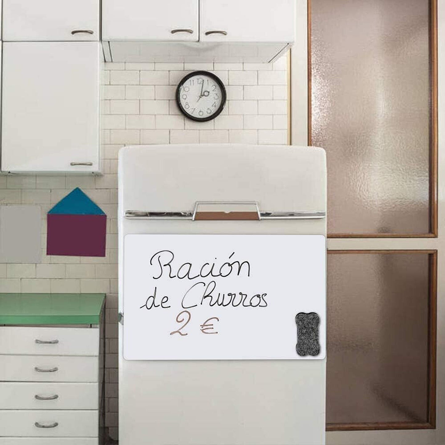 Magnetic Whiteboard for Fridge A3 Size Includes Markers and Eraser