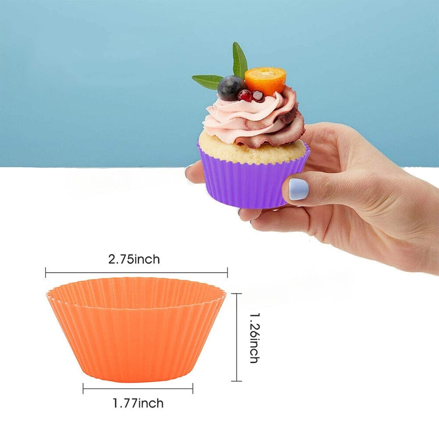 20pcs Cupcake Silicone Baking Cases Round Muffin Molds DIY