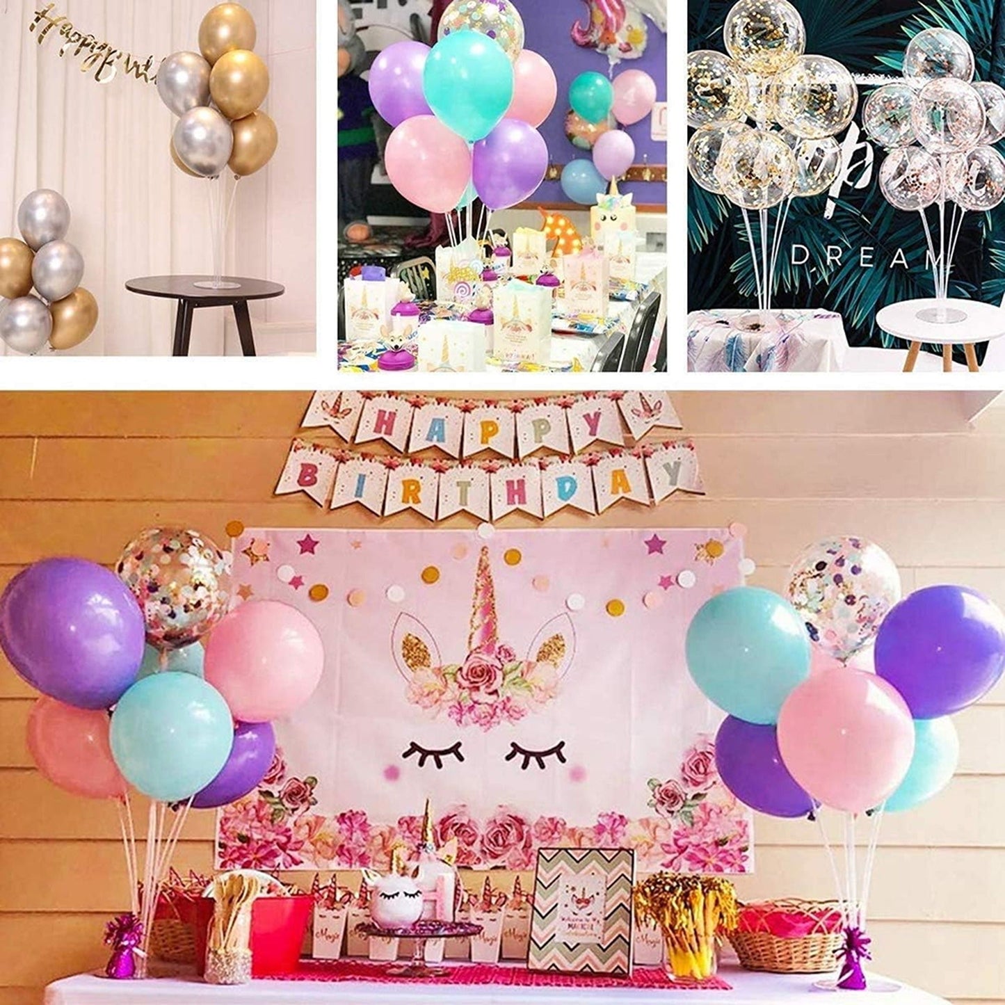 3 Sets Balloon Stand Holder Column Base Party Wedding Décor