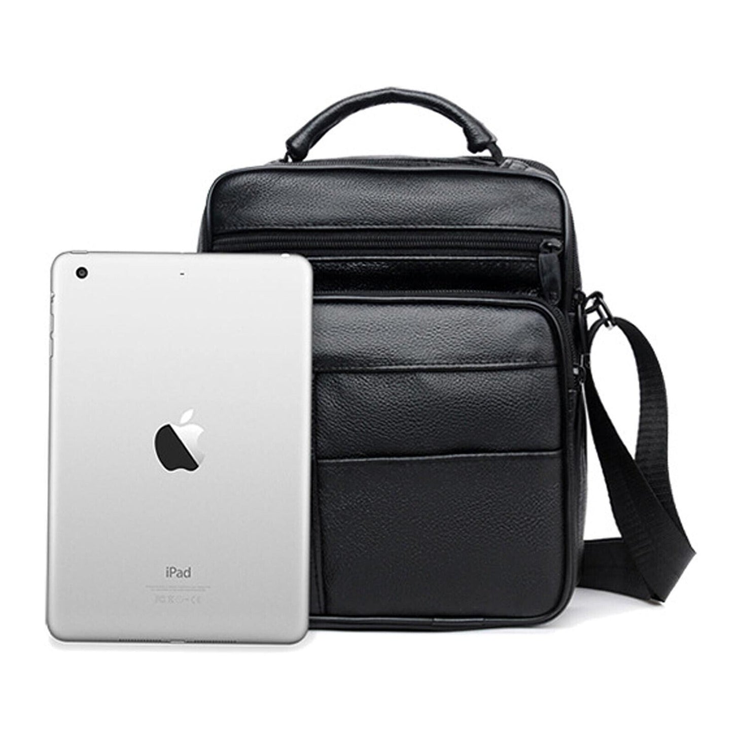 Men Genuine Leather Crossbody Bags Business Shoulder Messenger Backpack