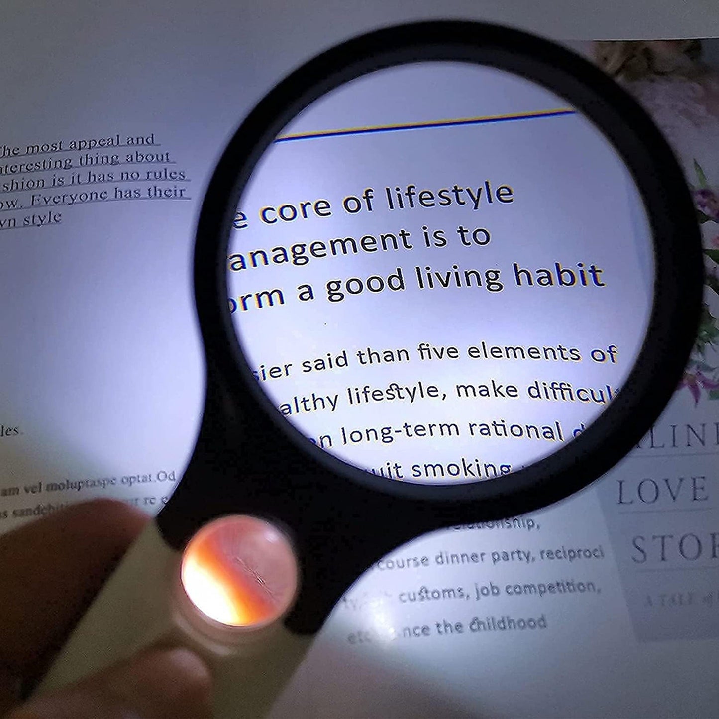 Magnifying Glass Handheld LED Illuminated 45X High Power