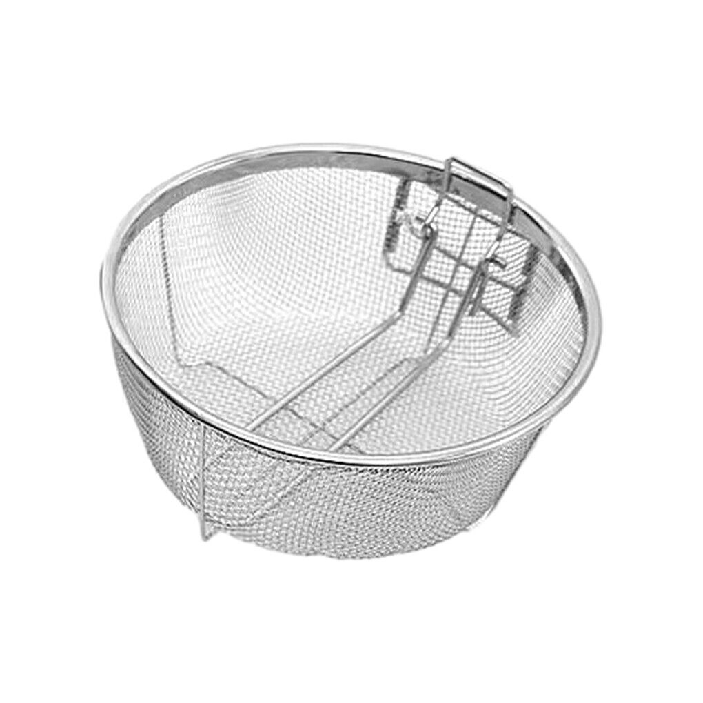 Deep Frying Basket Stainless Steel Wire Mesh with Foldable Handle