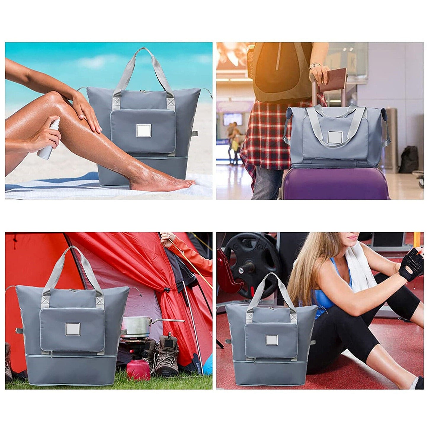 Folding Unisex Travel Bag with Waterproof Large Capacity